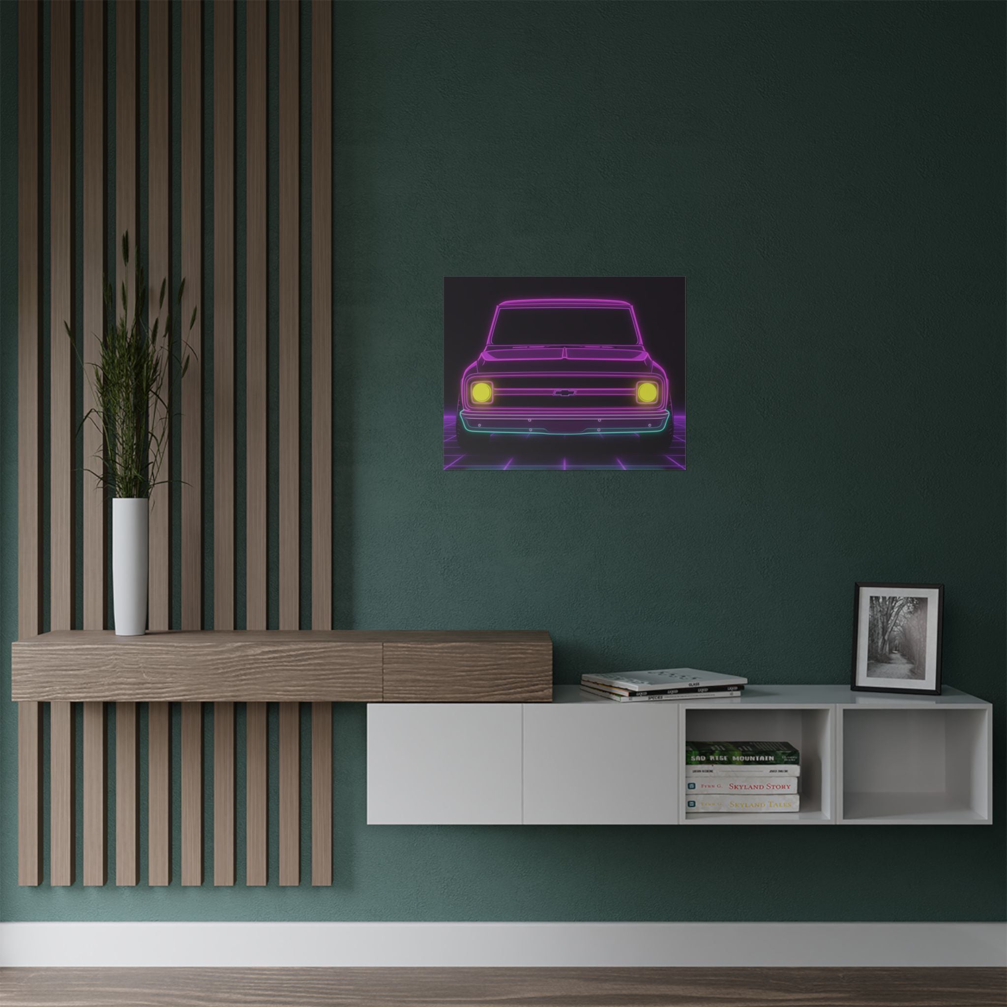 Chevy C10 Pickup (1967-72) Pro-Touring Neon Synthwave Poster