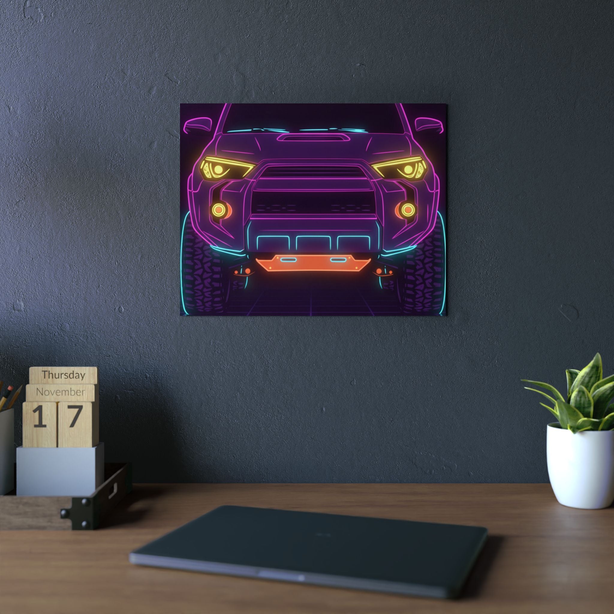 Toyota 4Runner TRD Pro Neon Synthwave Metal Wall Sign