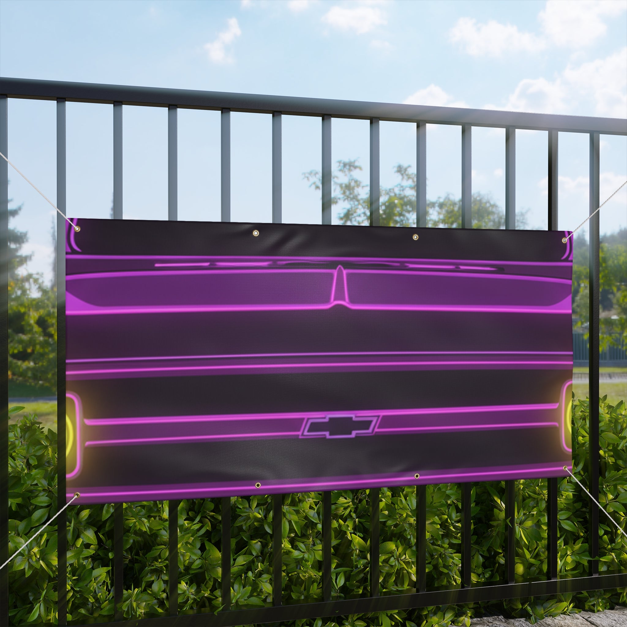 Chevy C10 Pickup (1967-72) Pro-Touring Neon Synthwave Banner