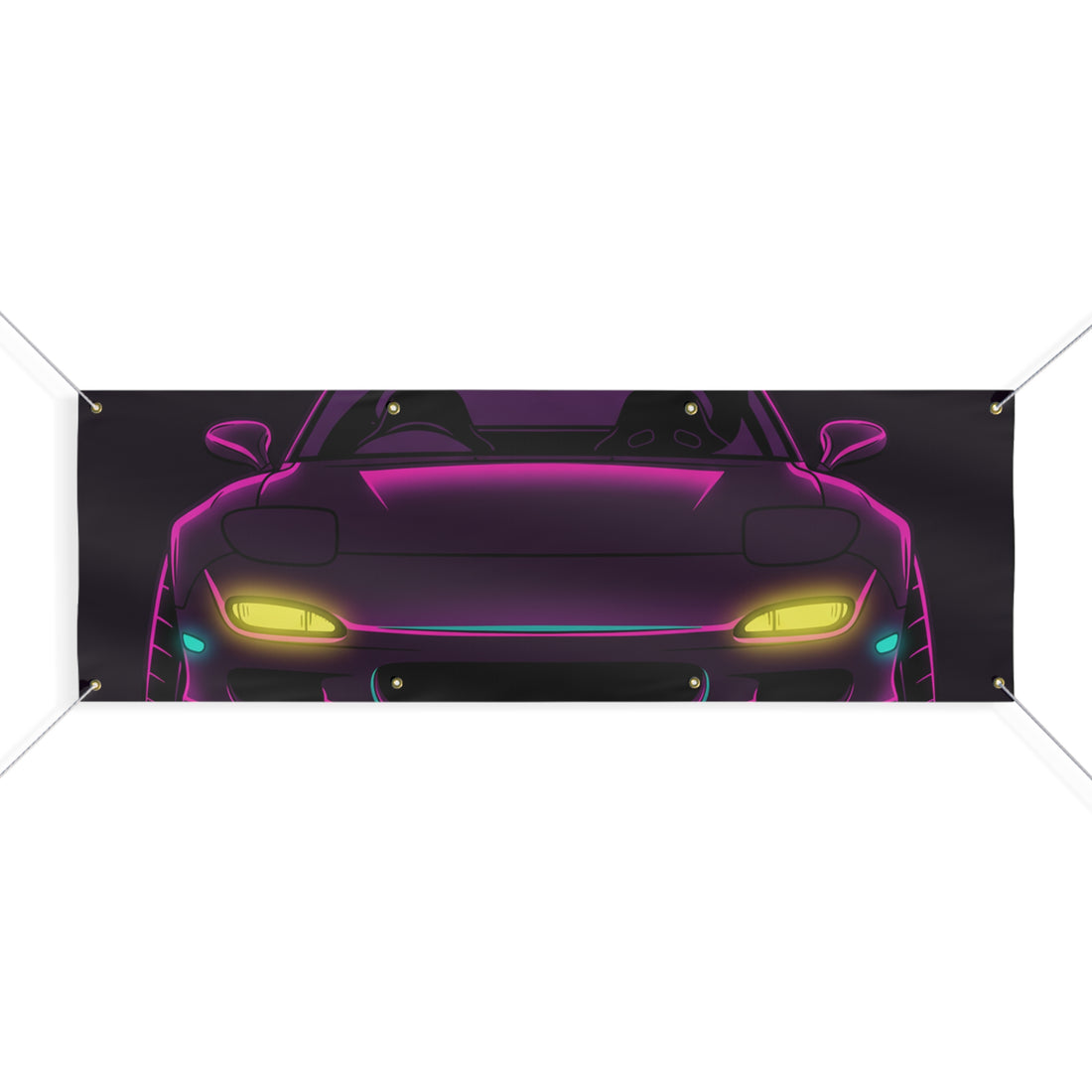 Mazda RX-7 FD Neon Synthwave Banner