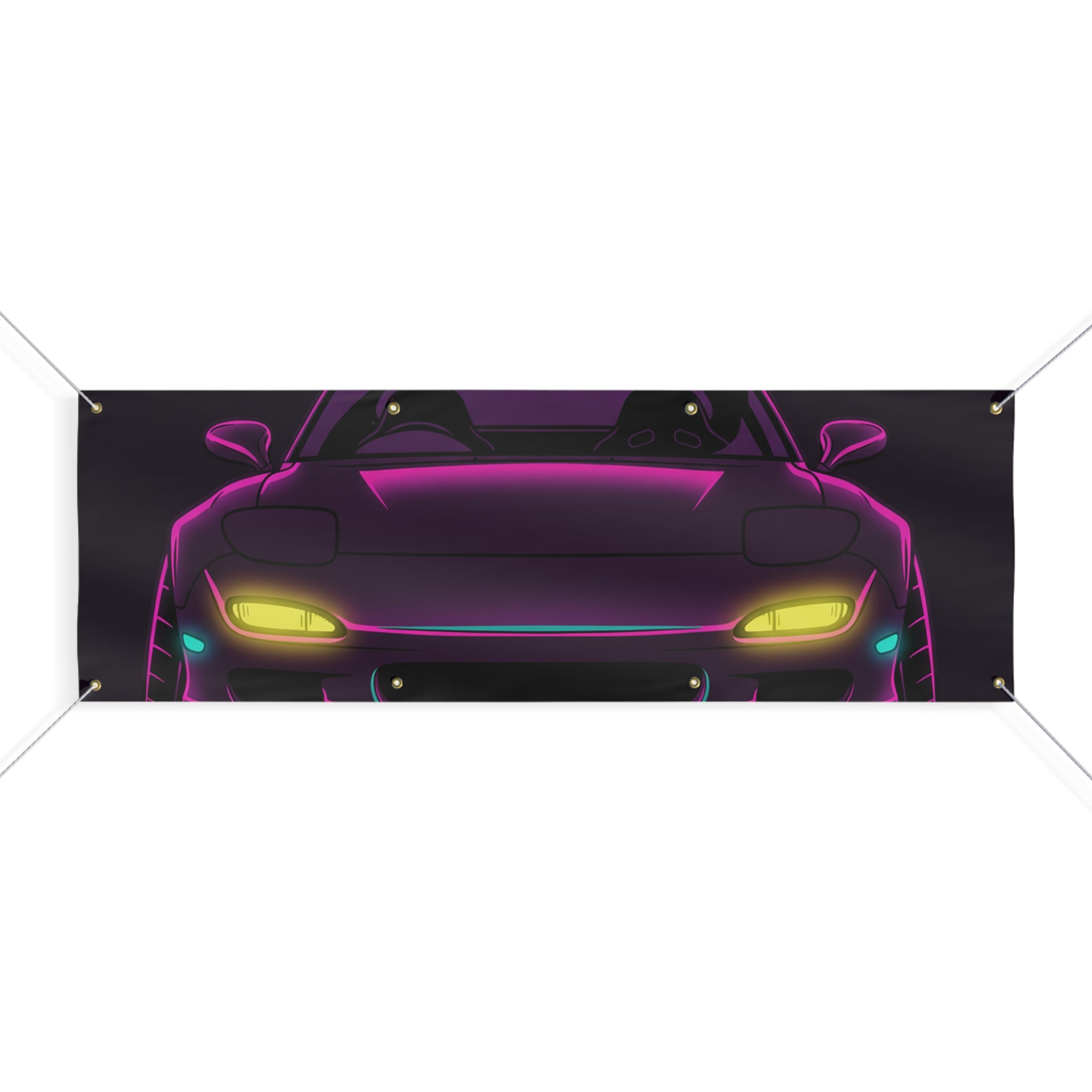 Mazda RX-7 FD Neon Synthwave Banner