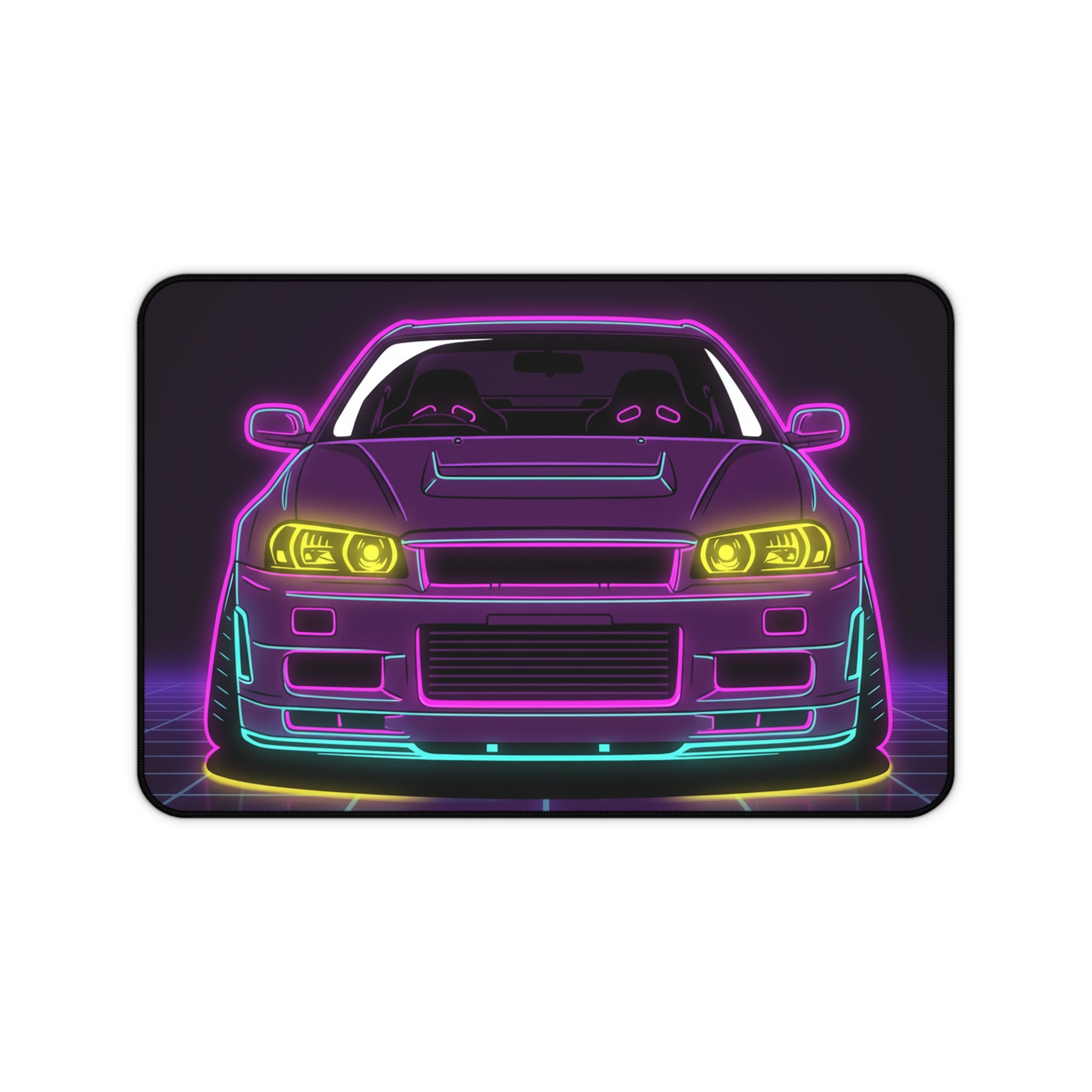 Nissan GT-R Neon Synthwave Desk Mat