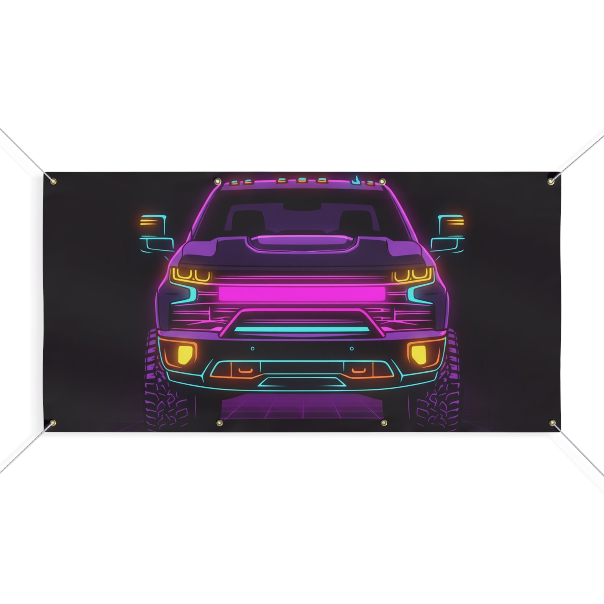Chevy Silverado Trail Boss (2019+) Neon Synthwave Banner