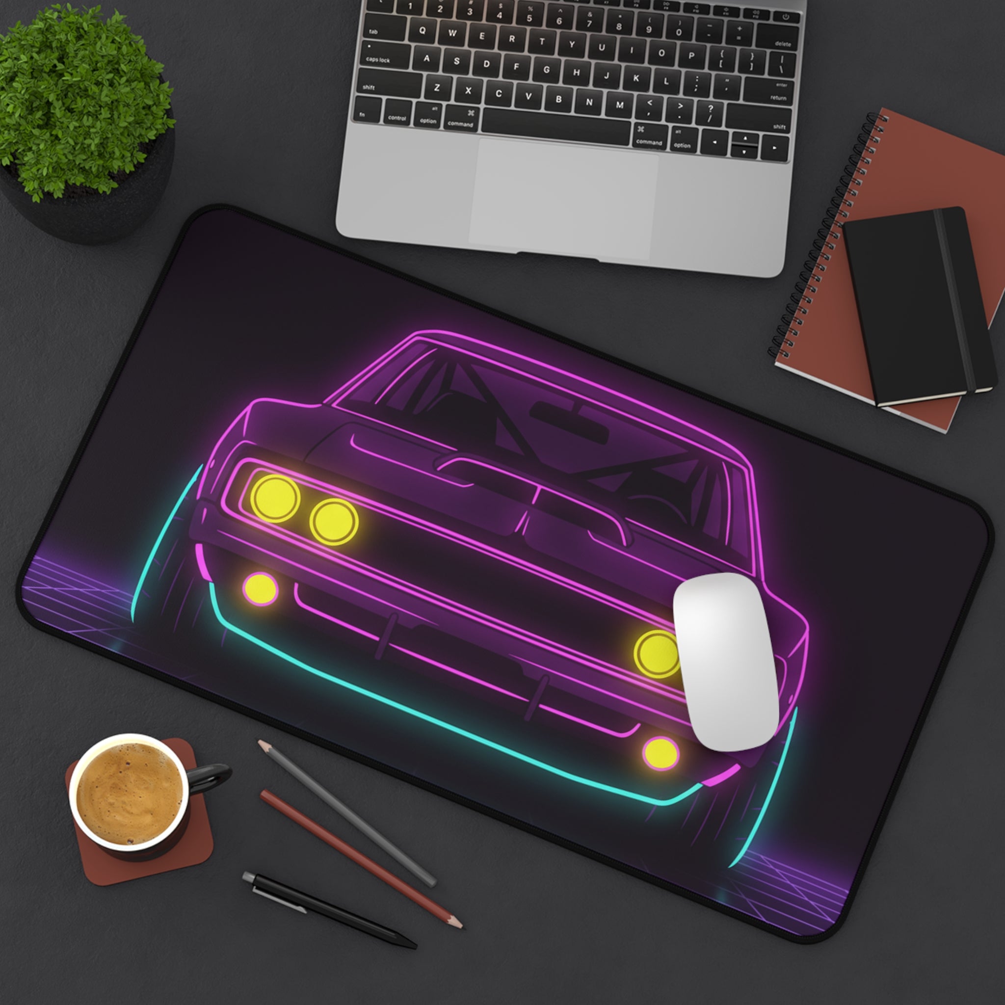 Dodge Charger R/T (1968-70) Neon Synthwave Desk Mat