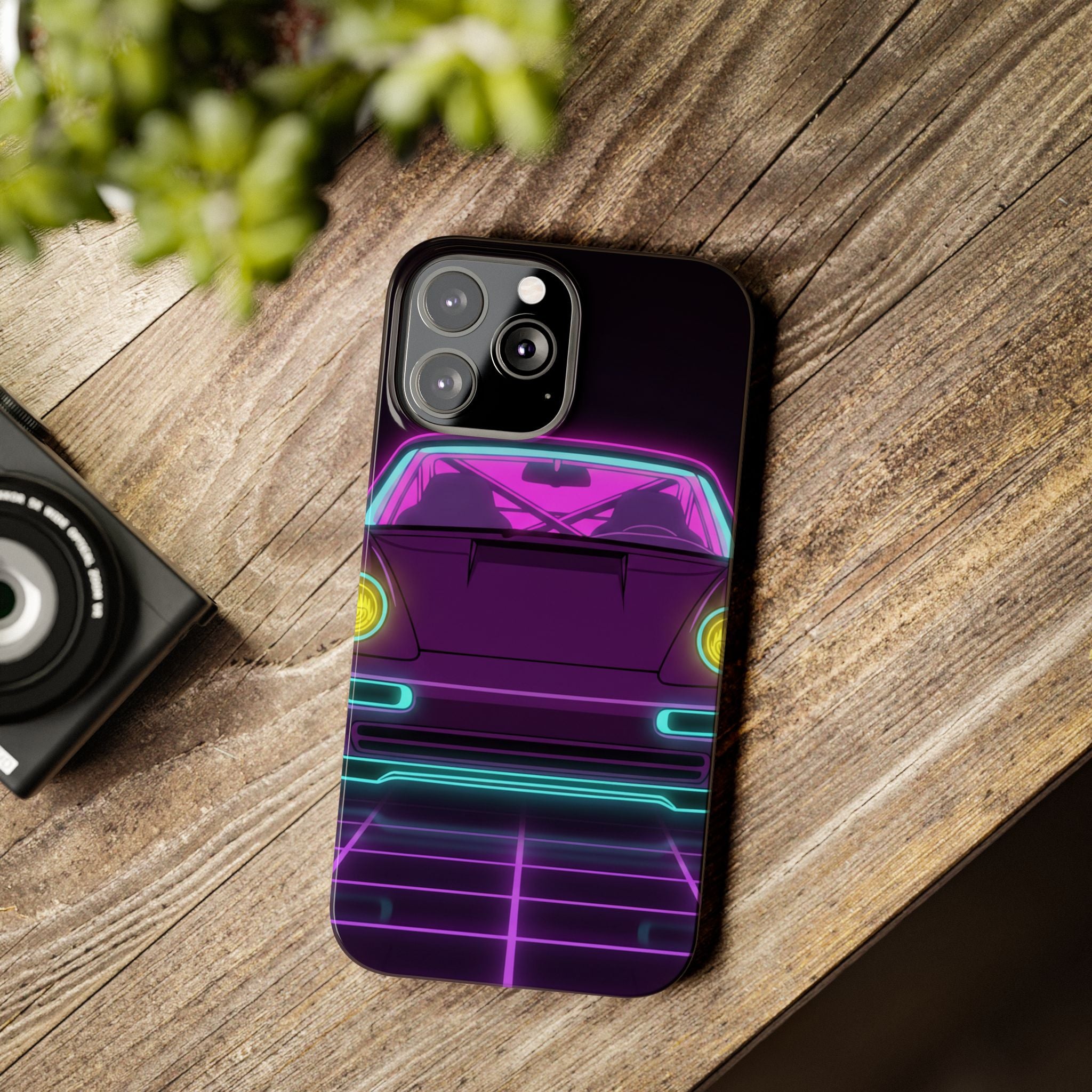 Porsche 964 Turbo Neon Synthwave Phone Case