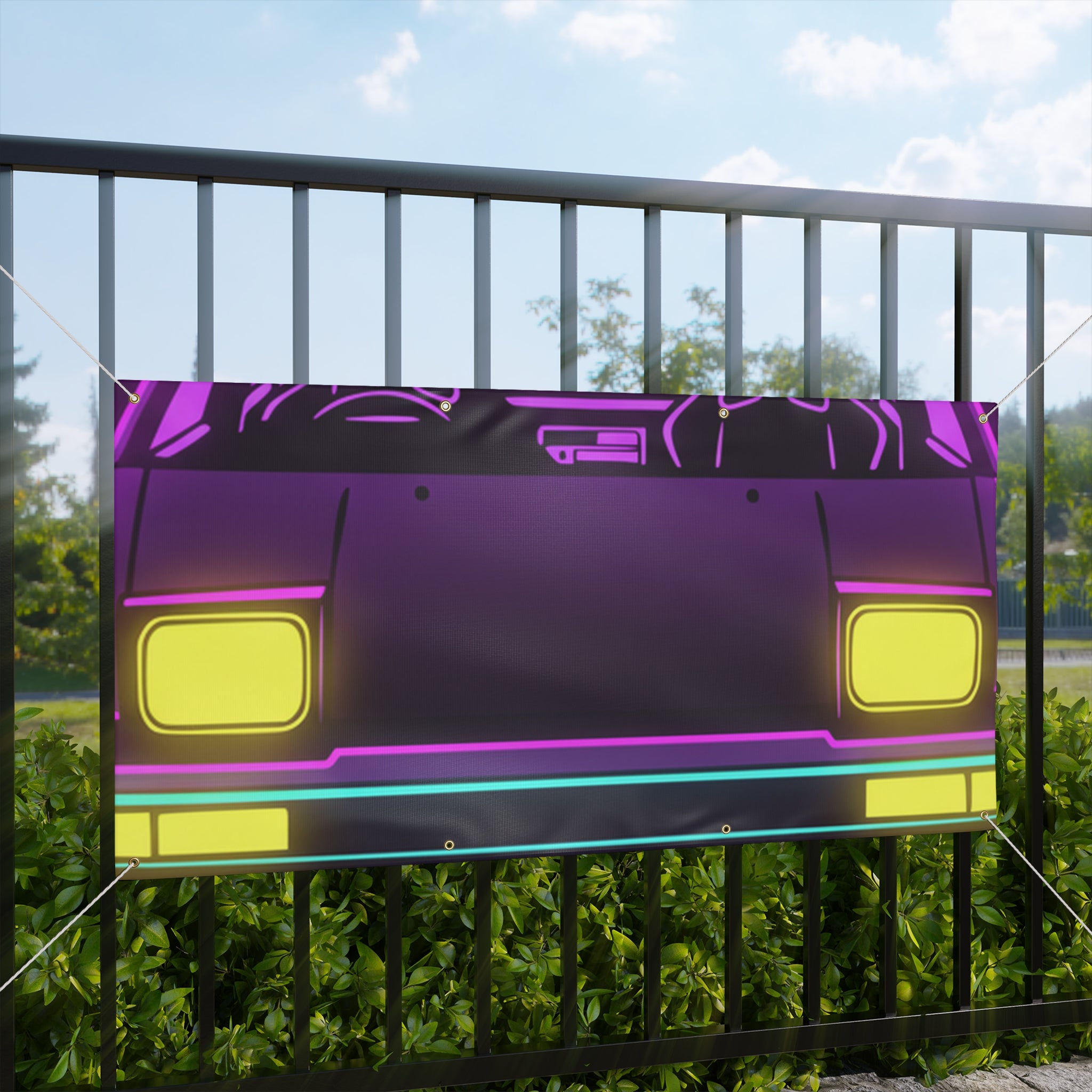 Toyota AE86 (1983-87) Neon Synthwave Banner