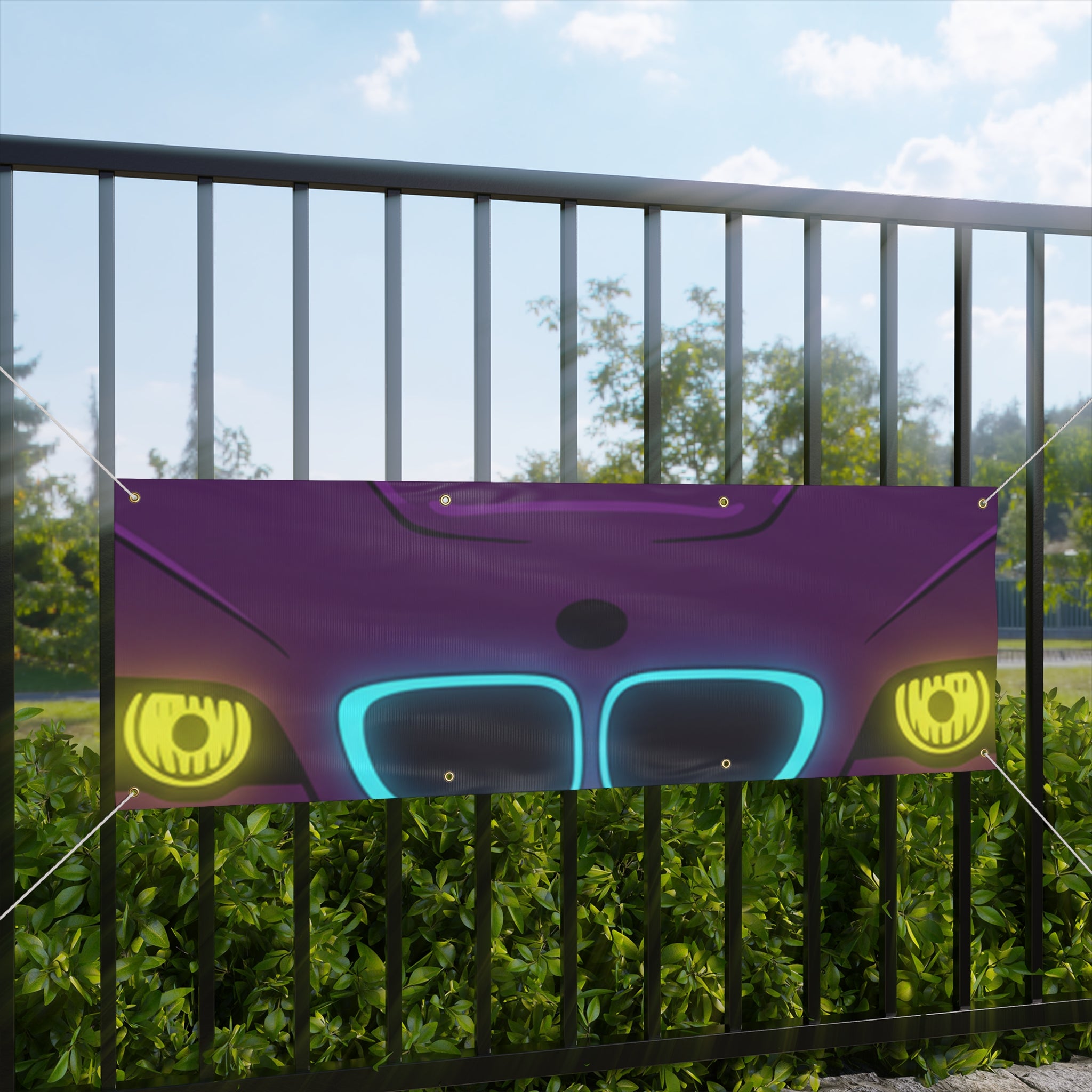 BMW E46 M3 (2000-06) Neon Synthwave Banner