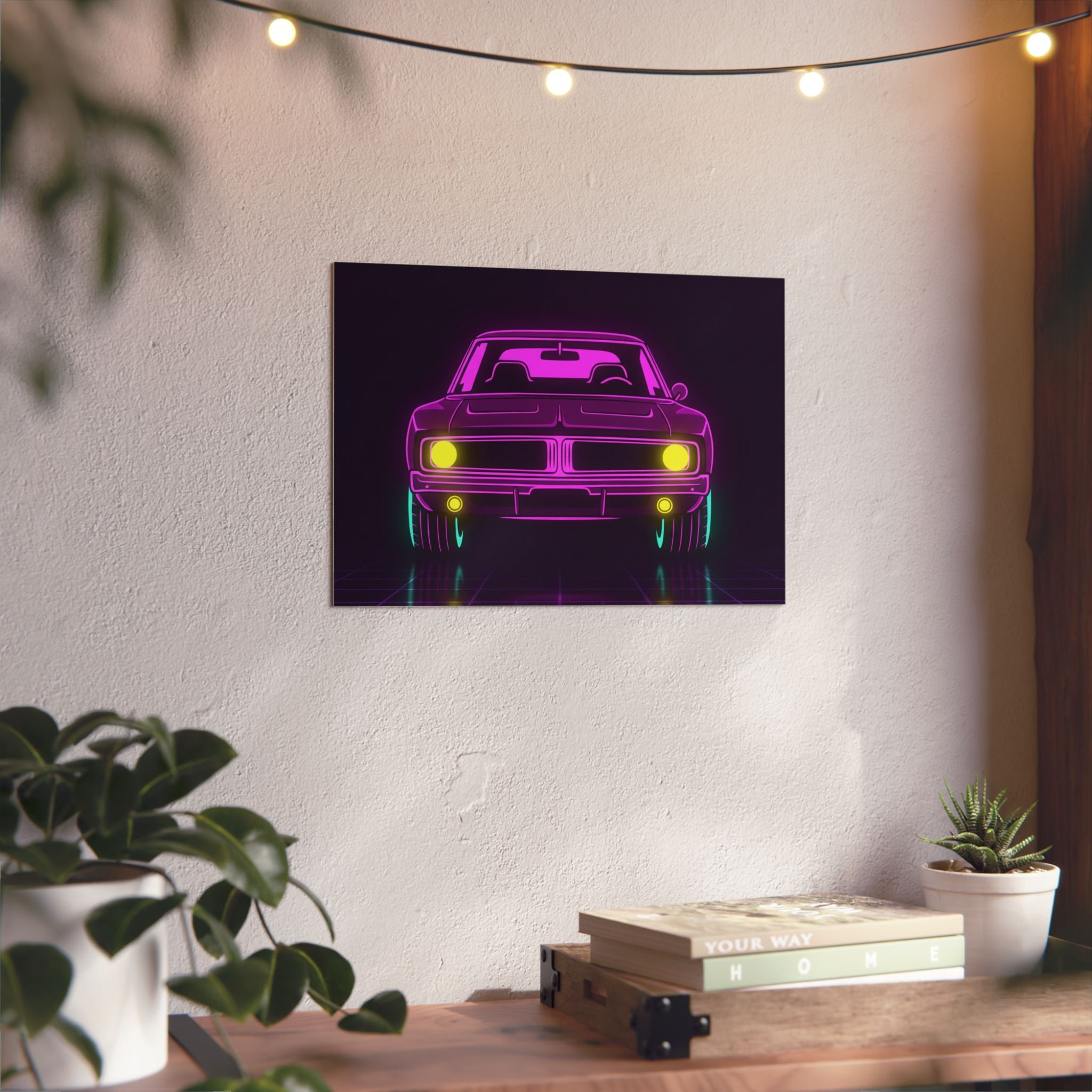 Dodge Charger R/T (1968-70) Resto-Mod Neon Synthwave Metal Wall Sign