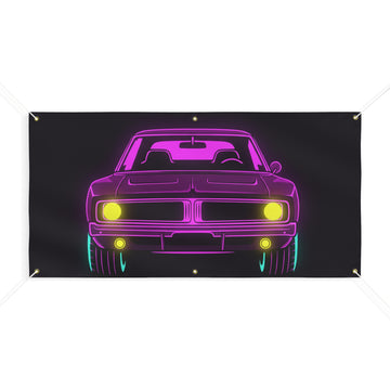 Dodge Charger R/T (1968-70) Resto-Mod Neon Synthwave Banner