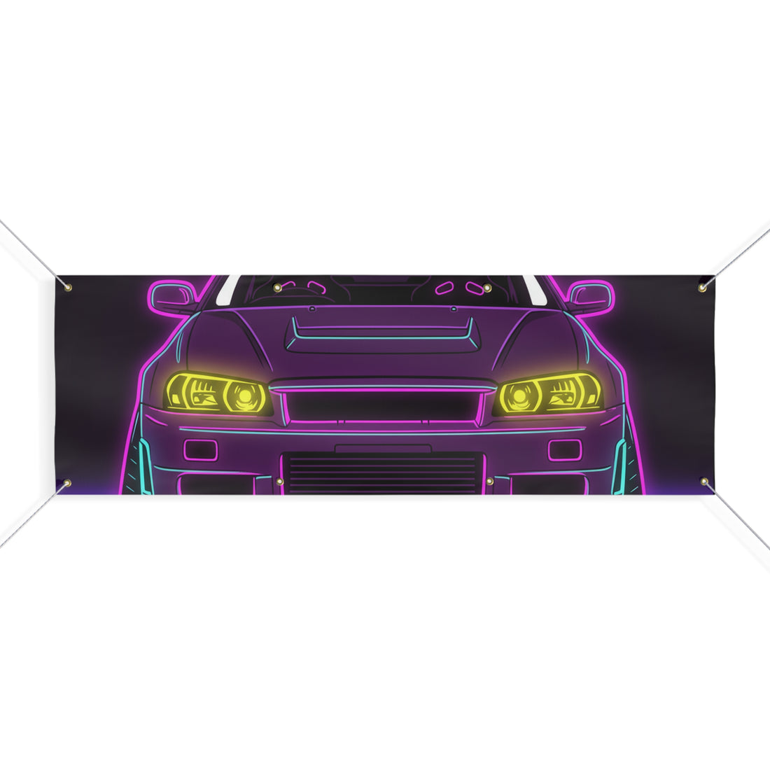 Nissan GT-R Neon Synthwave Banner