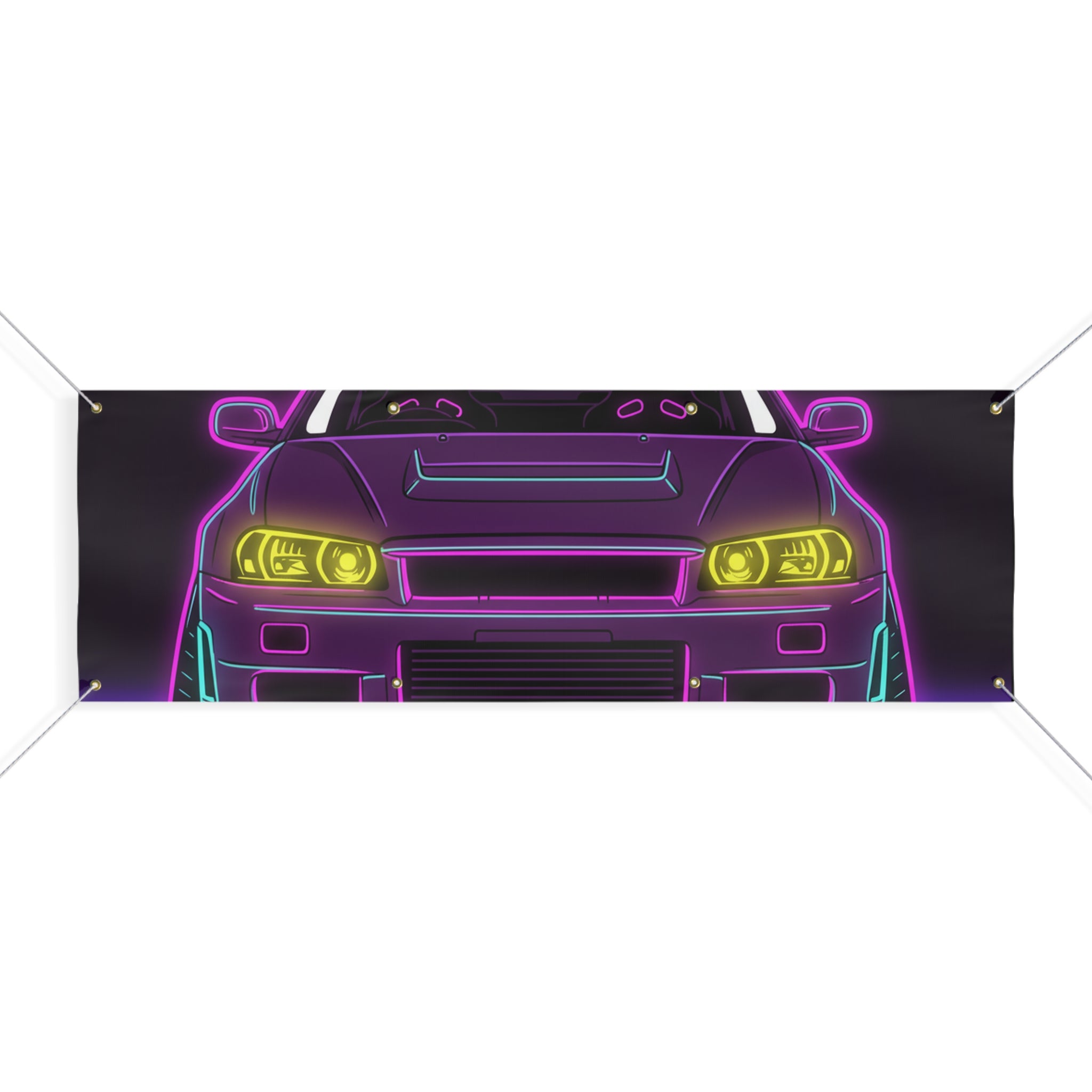 Nissan GT-R Neon Synthwave Banner