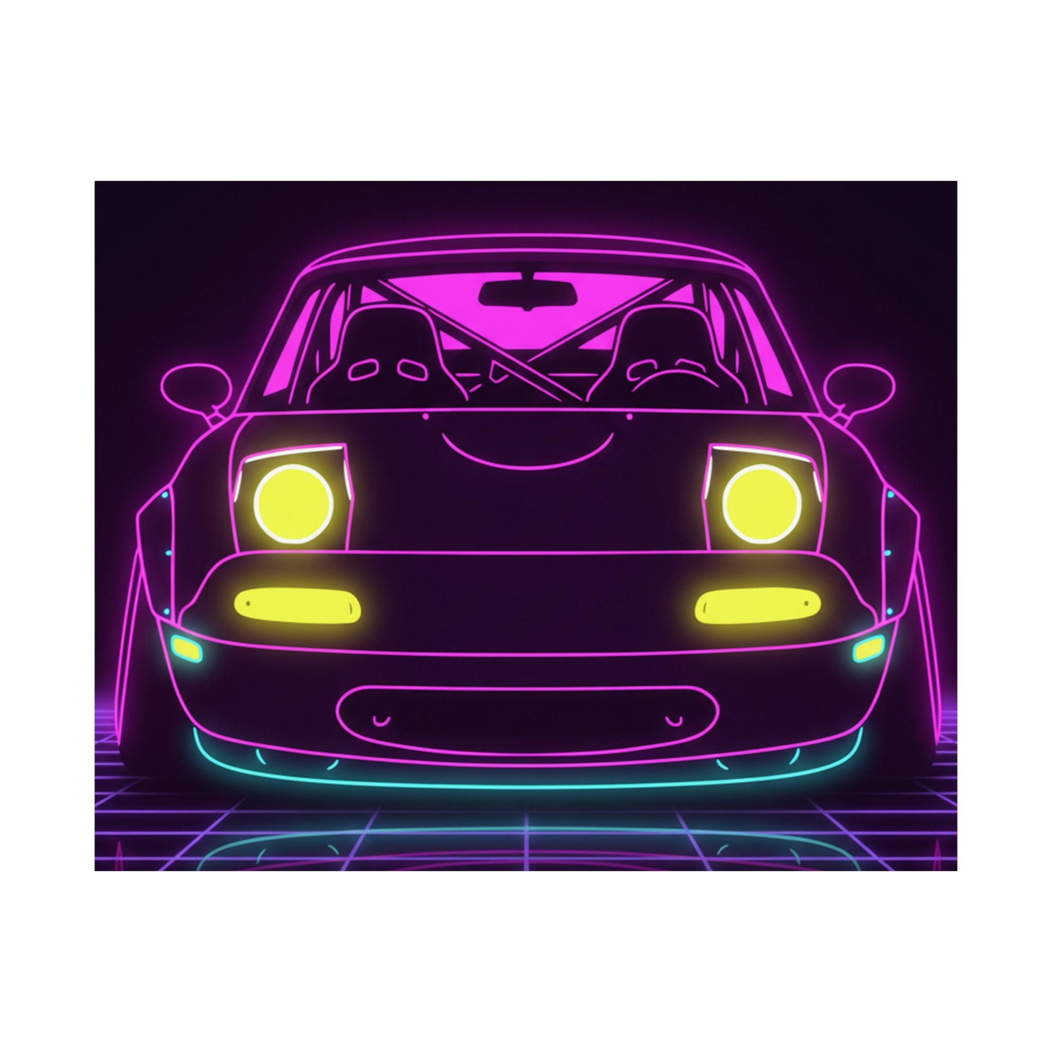 Mazda Miata NA (1989-97) Neon Synthwave Poster