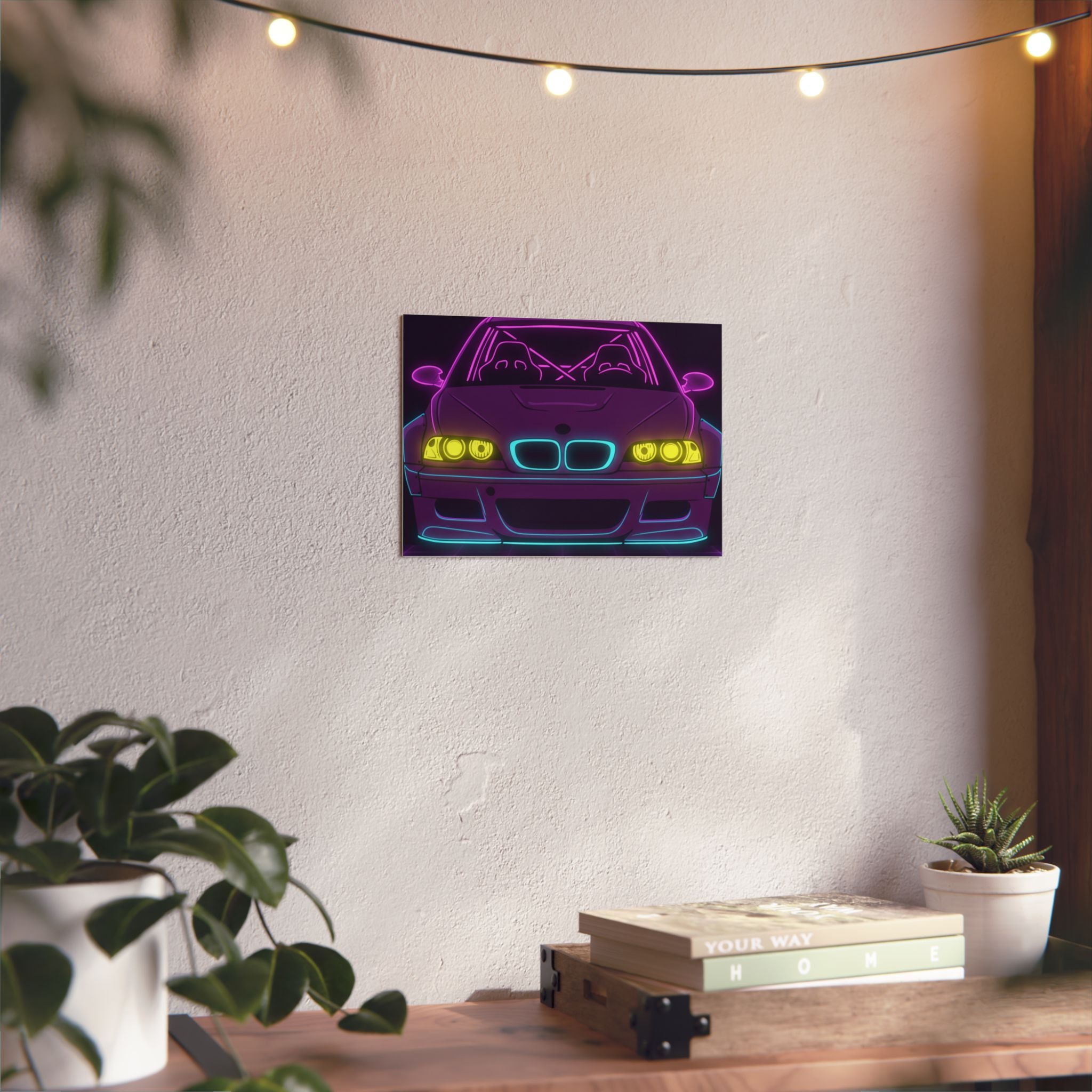 BMW E46 M3 (2000-06) Neon Synthwave Metal Wall Sign