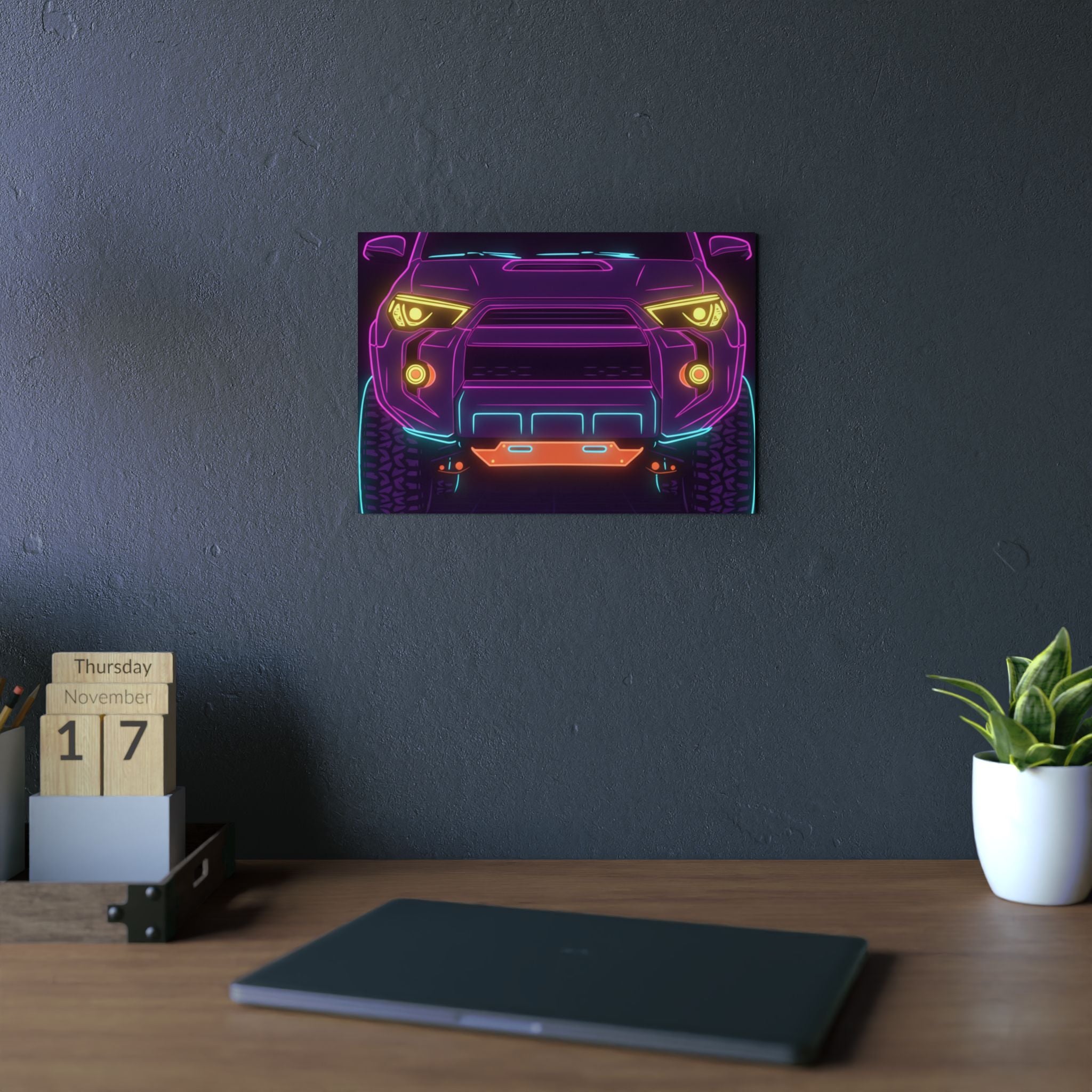 Toyota 4Runner TRD Pro Neon Synthwave Metal Wall Sign