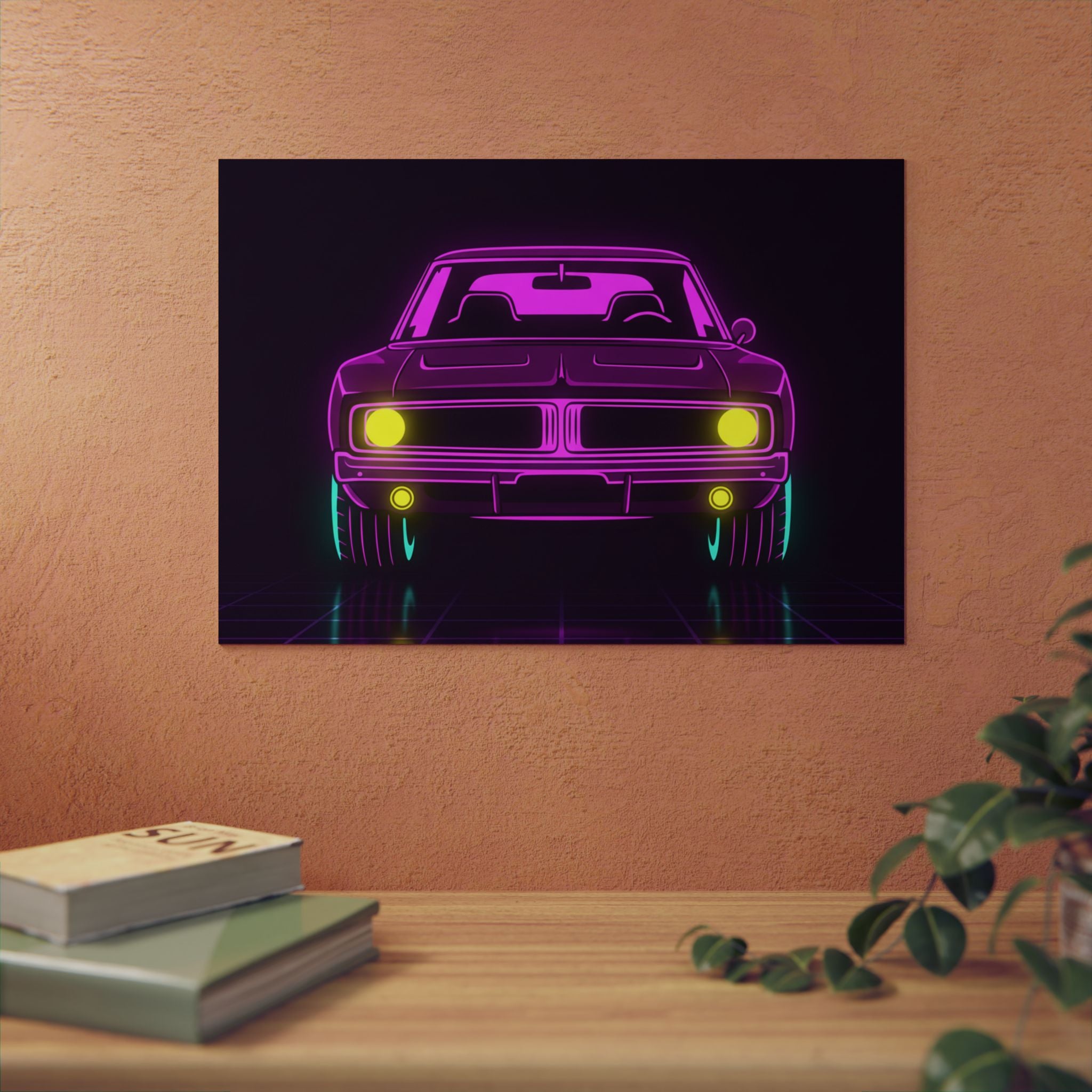 Dodge Charger R/T (1968-70) Resto-Mod Neon Synthwave Metal Wall Sign