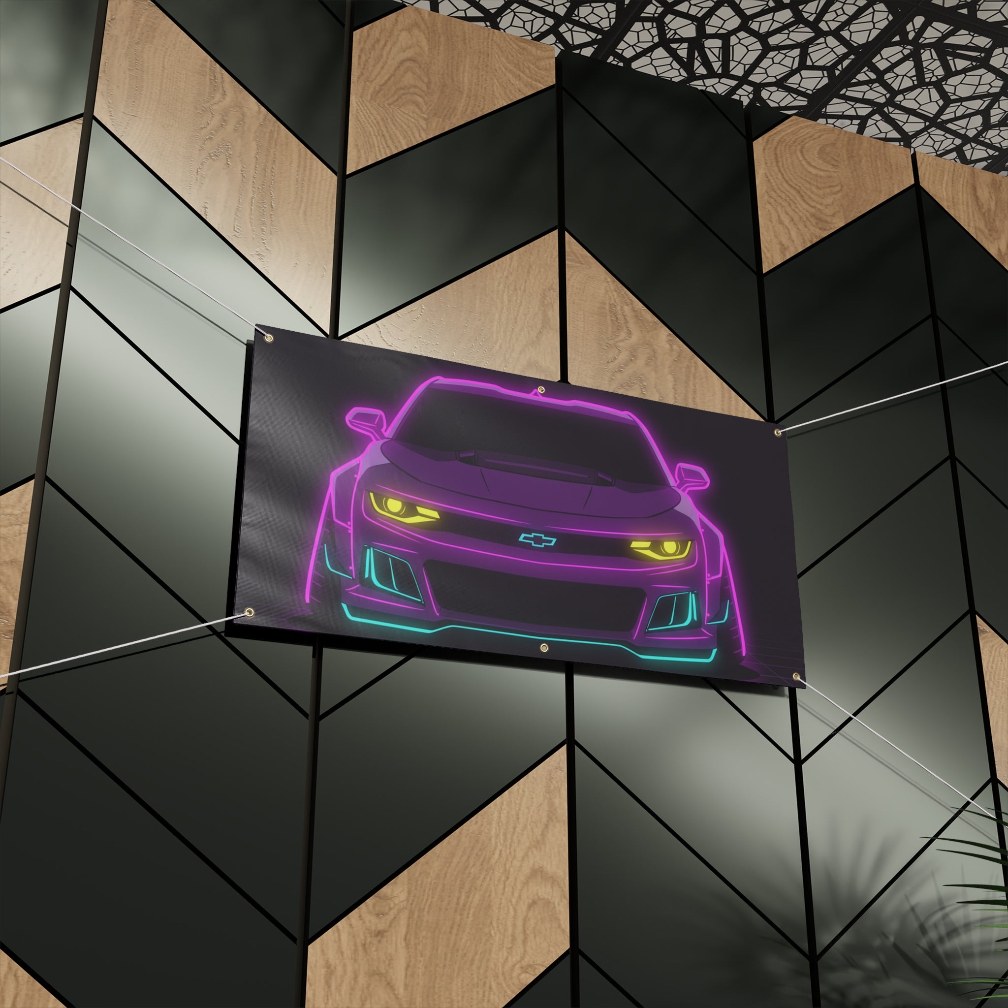 Chevrolet Camaro ZL1 Neon Synthwave Banner