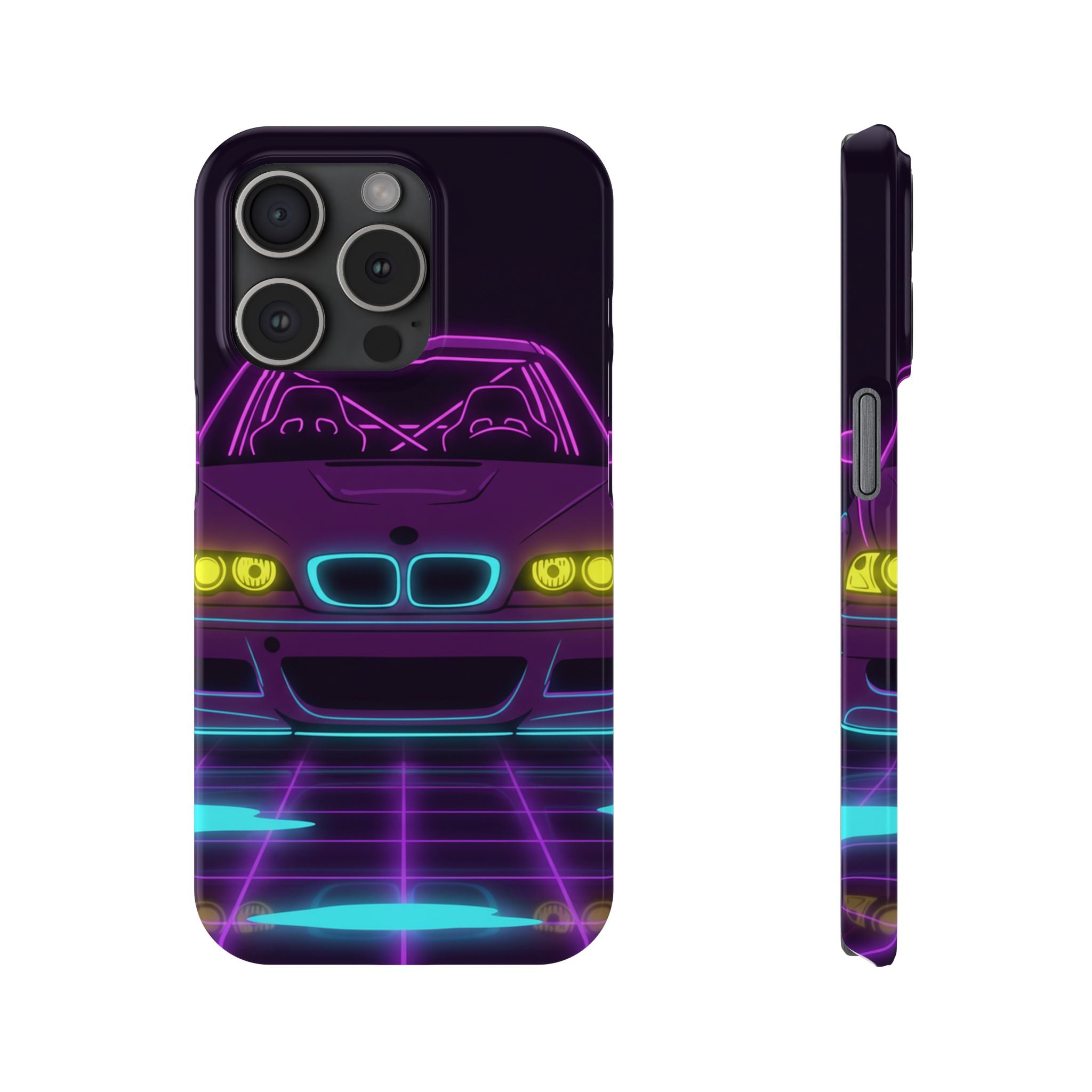 BMW E46 M3 (2000-06) Neon Synthwave Phone Case