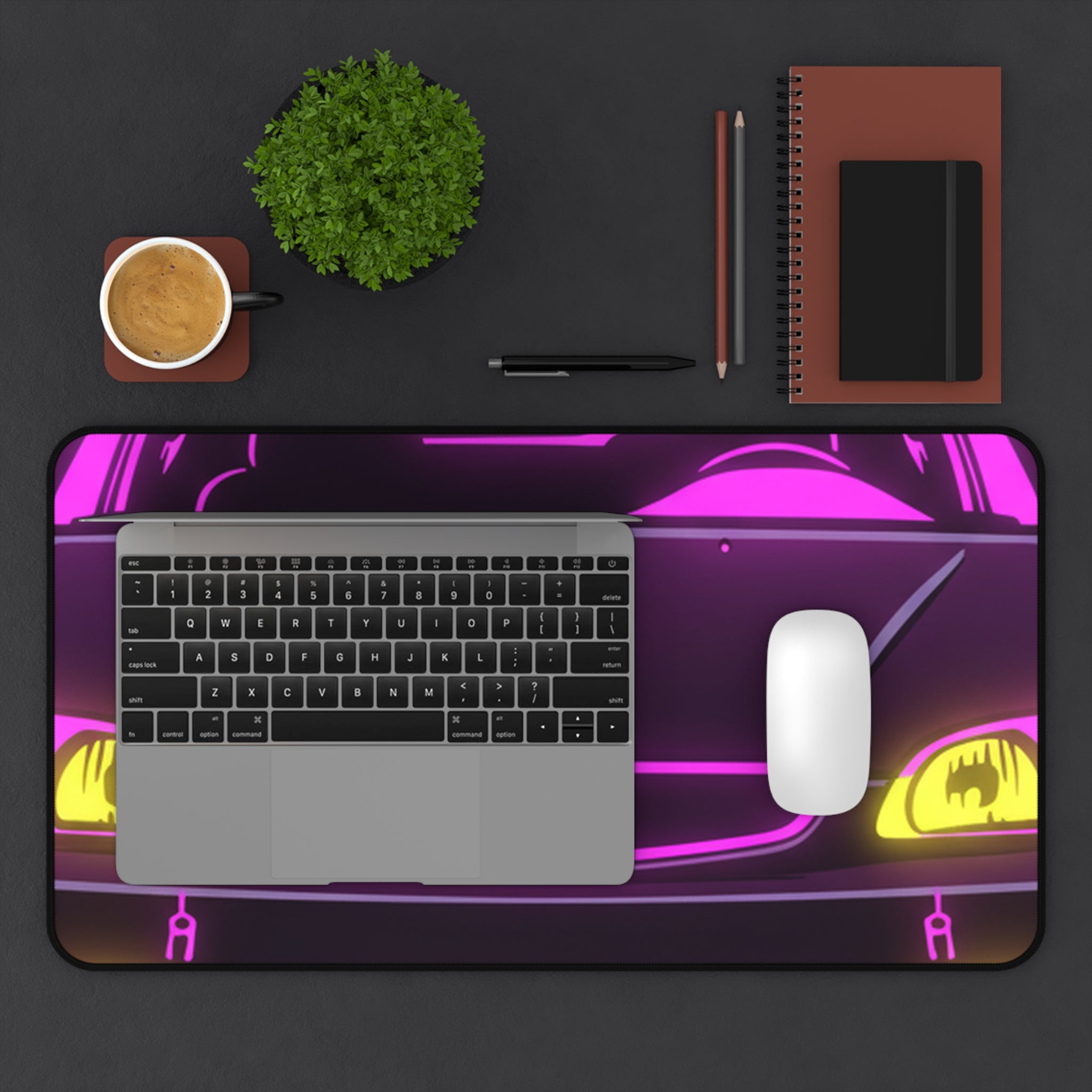 Honda Civic EK Hatch Neon Synthwave Desk Mat