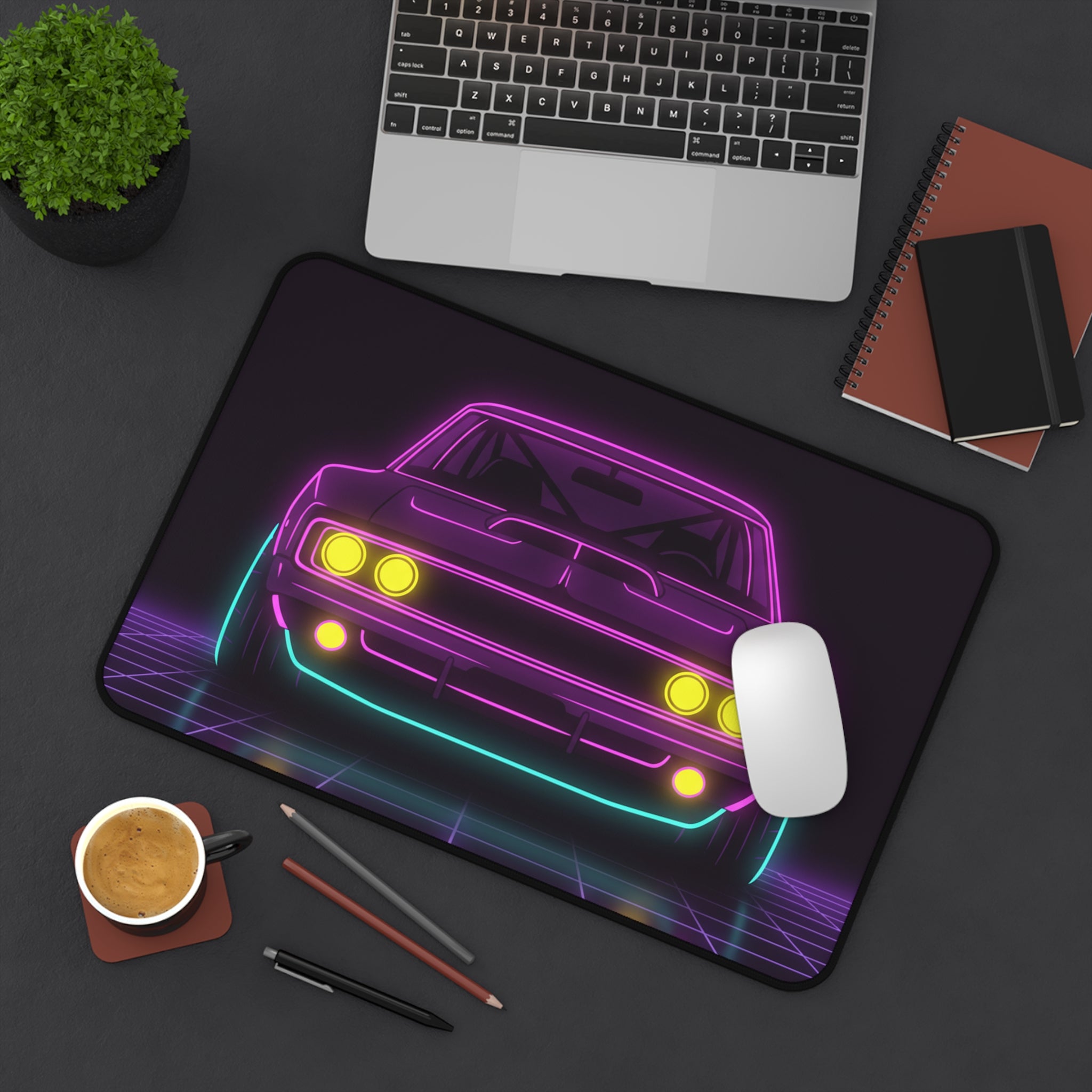Dodge Charger R/T (1968-70) Neon Synthwave Desk Mat
