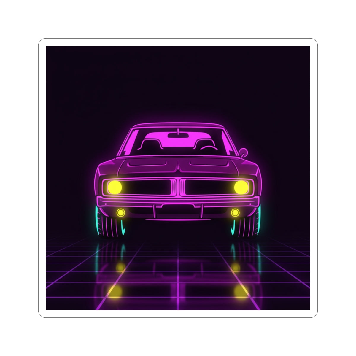 Dodge Charger R/T (1968-70) Resto-Mod Neon Synthwave Sticker