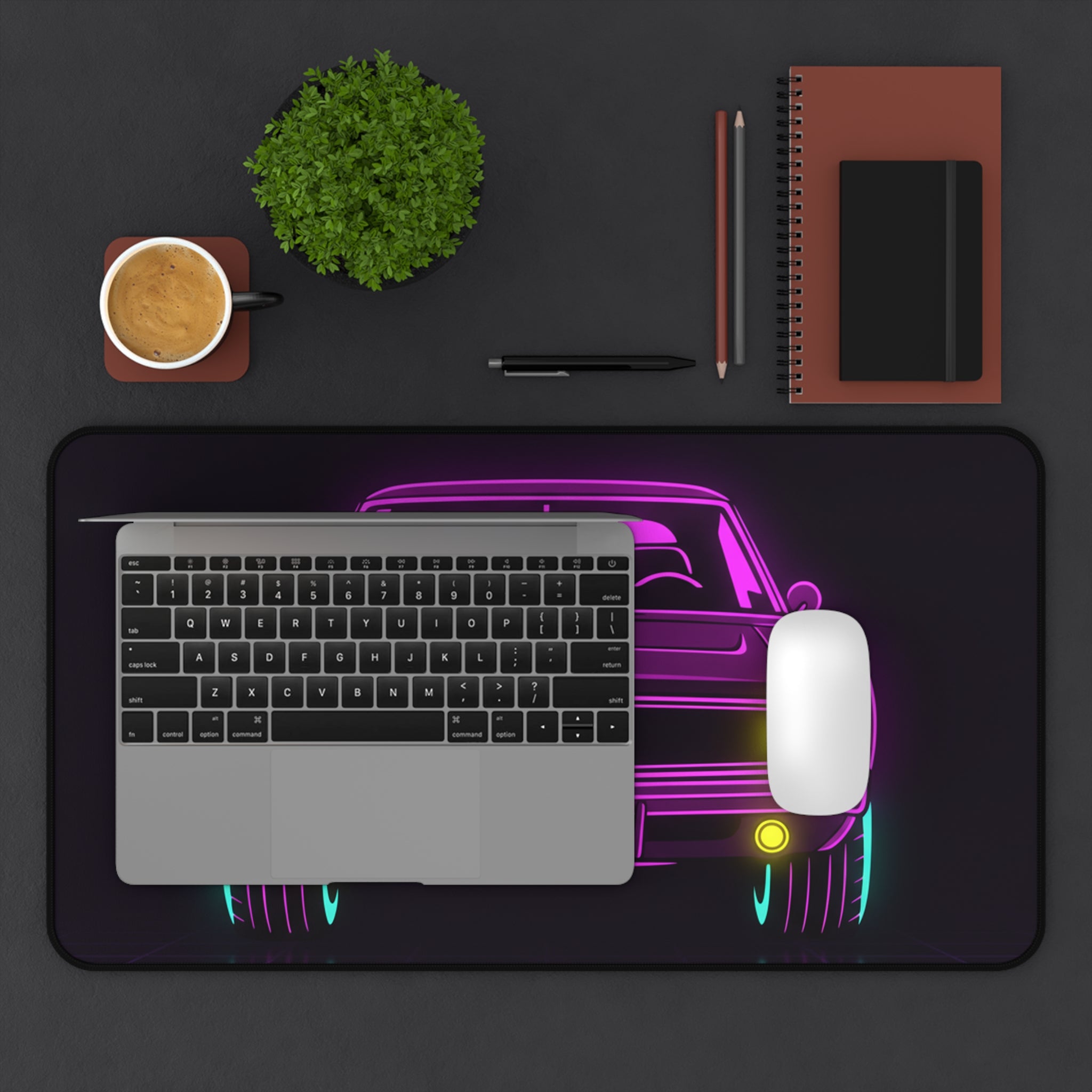 Dodge Charger R/T (1968-70) Resto-Mod Neon Synthwave Desk Mat