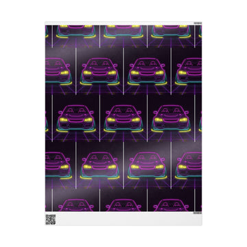 Mitsubishi Evo IX (2005-07) Neon Synthwave Gift Wrapping Paper