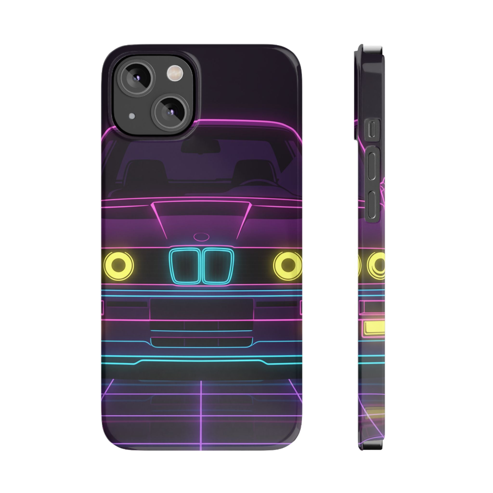 BMW E30 Neon Synthwave Phone Case