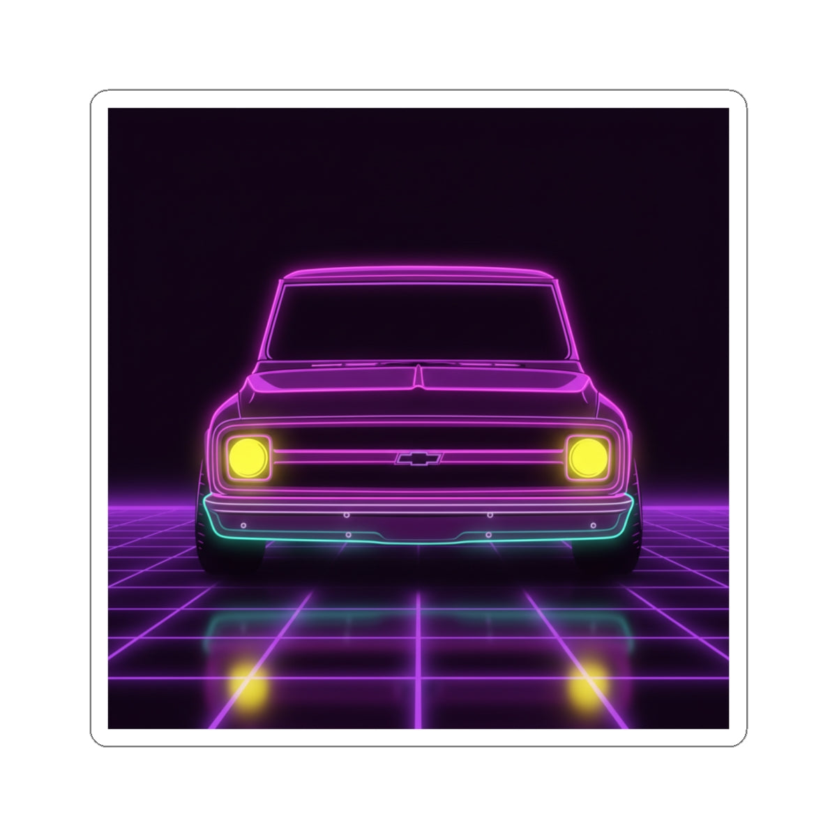 Chevy C10 Pickup (1967-72) Pro-Touring Neon Synthwave Sticker