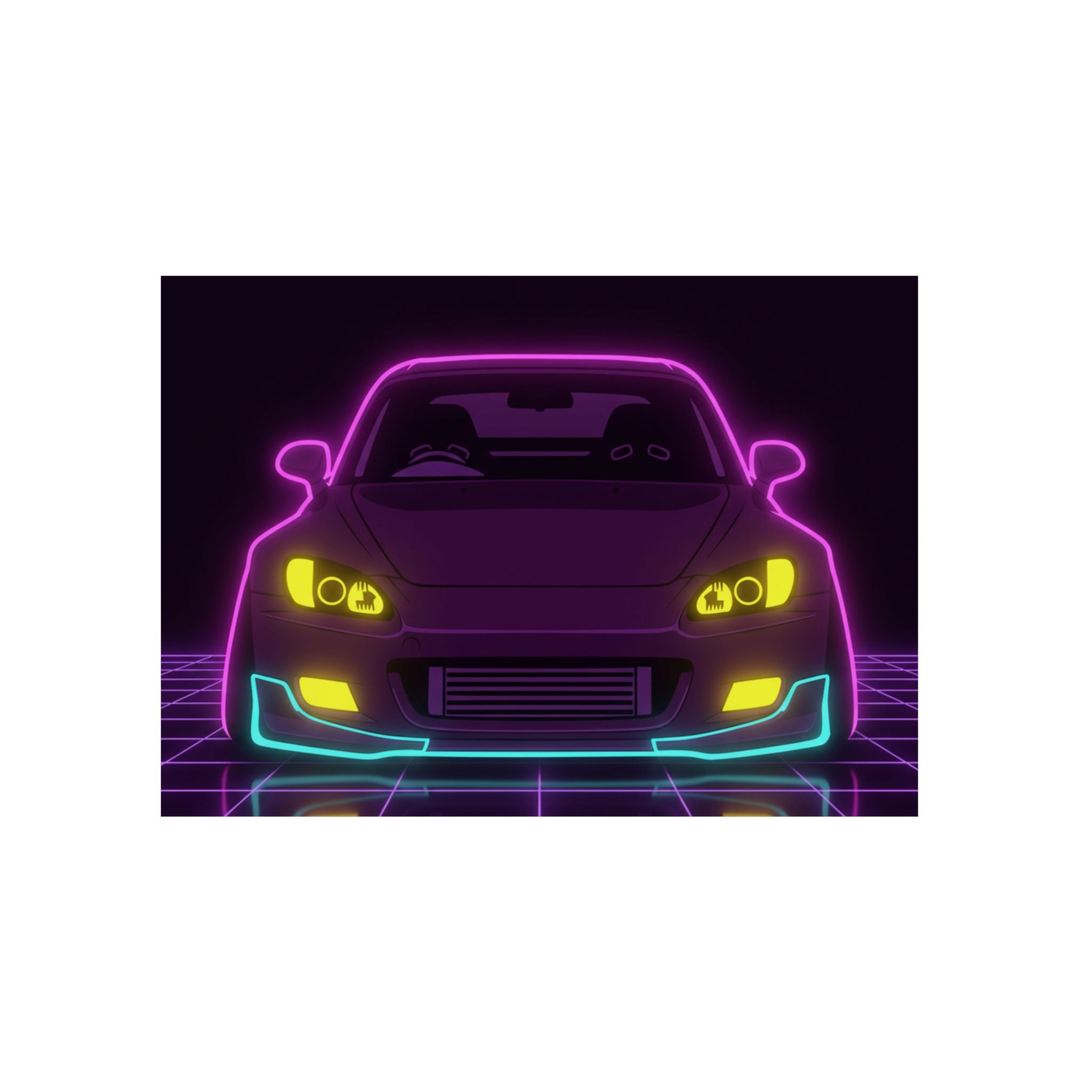 Honda S2000 (1999-09) Neon Synthwave Metal Wall Sign