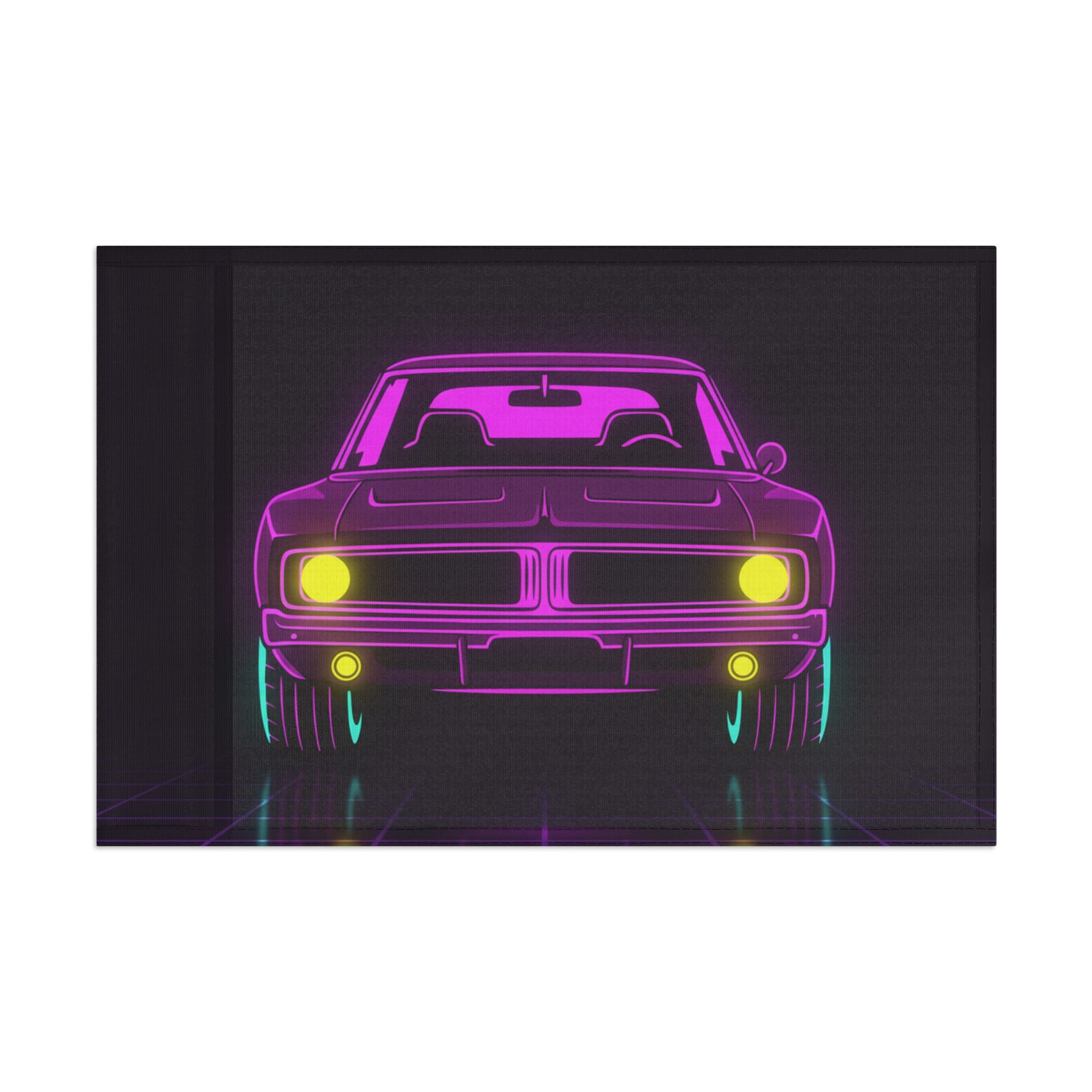 Dodge Charger R/T (1968-70) Resto-Mod Neon Synthwave Garage Flag