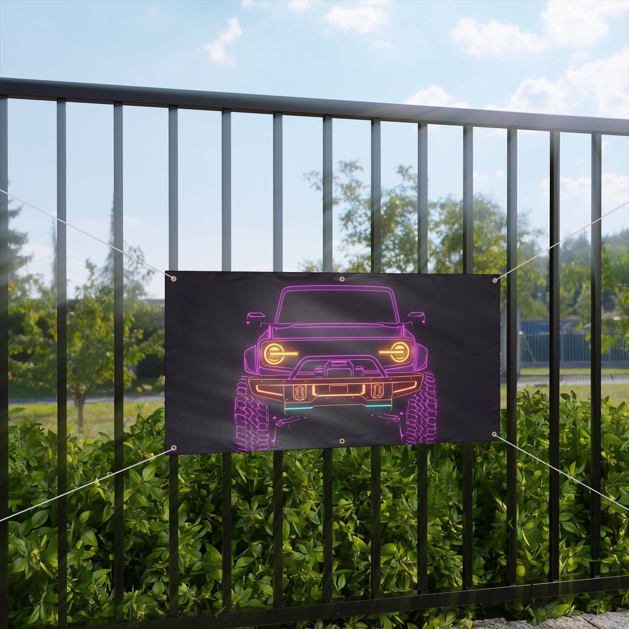 Ford Bronco (2021+) Neon Synthwave Banner