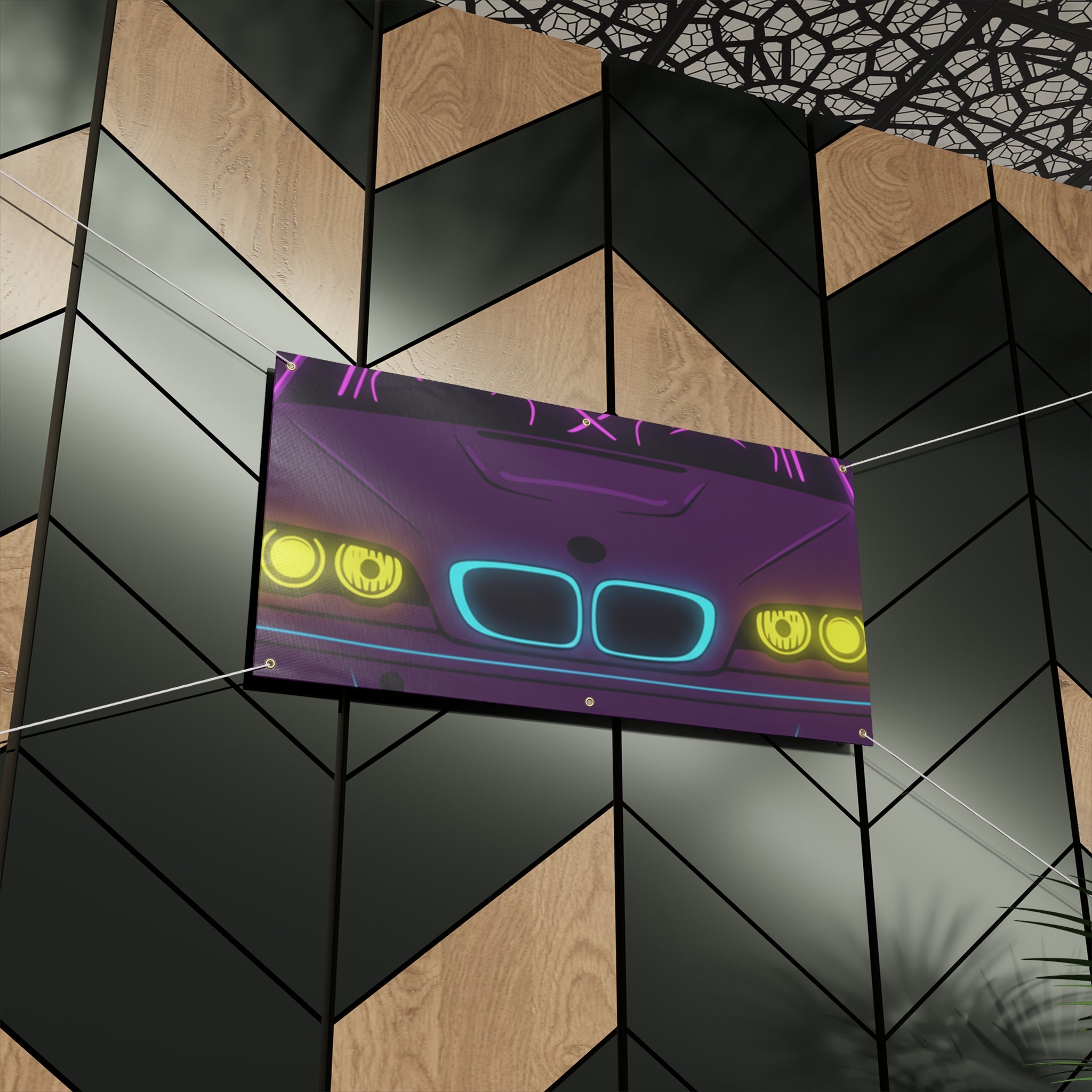 BMW E46 M3 (2000-06) Neon Synthwave Banner