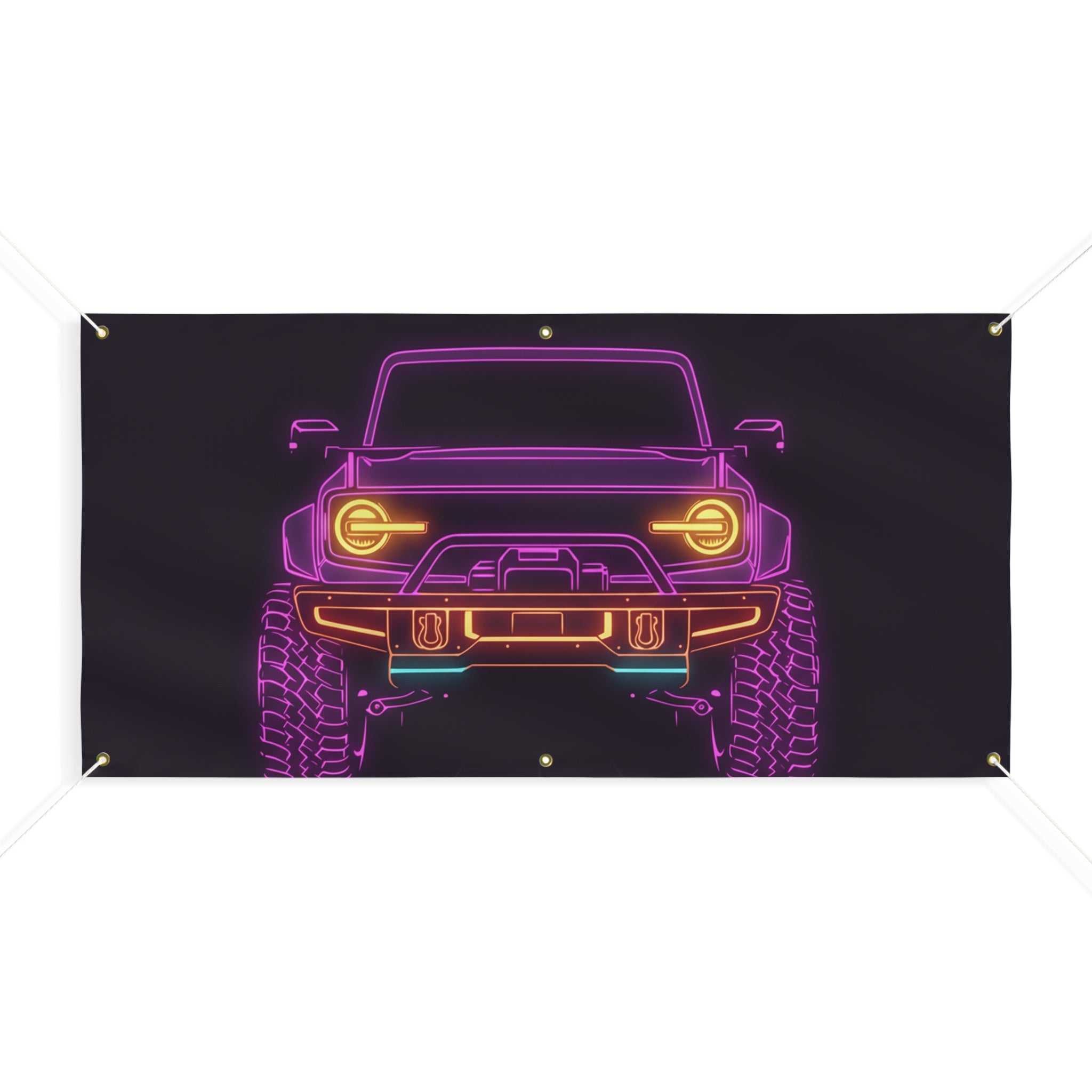 Ford Bronco (2021+) Neon Synthwave Banner