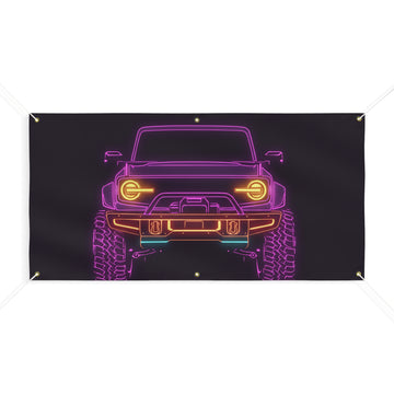 Ford Bronco (2021+) Neon Synthwave Banner