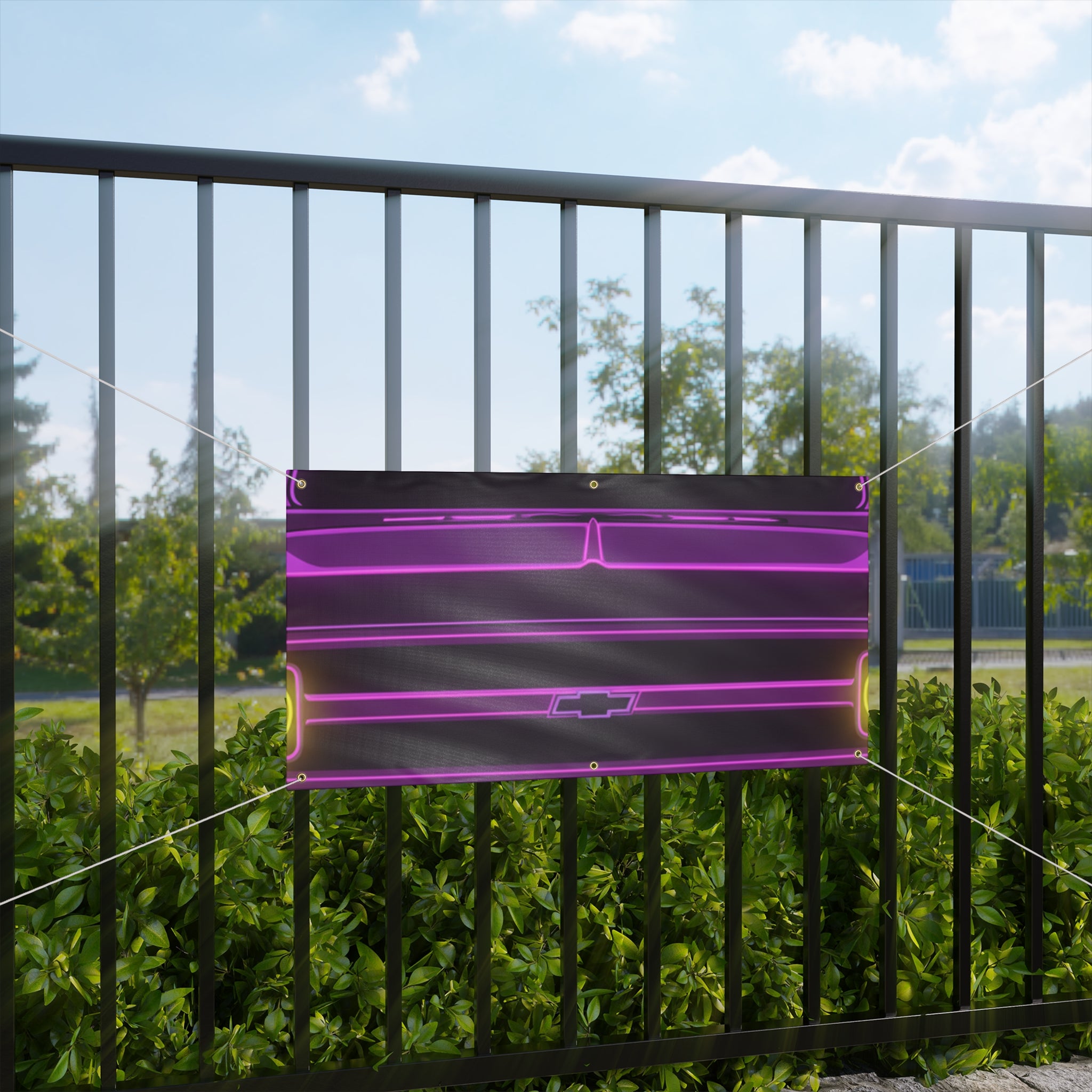 Chevy C10 Pickup (1967-72) Pro-Touring Neon Synthwave Banner