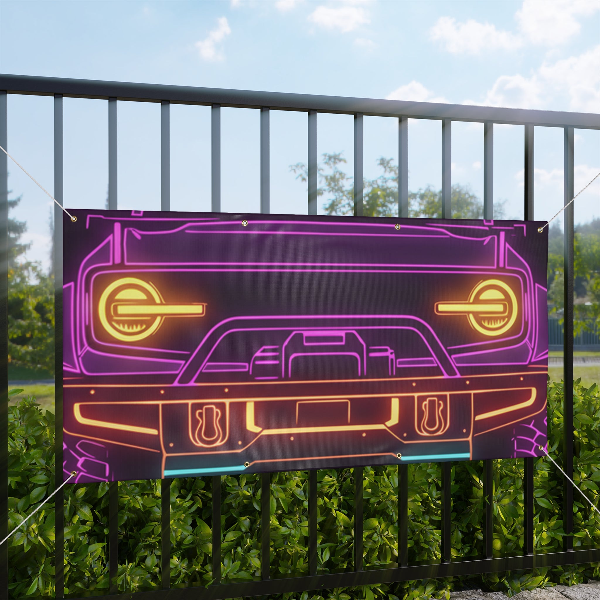 Ford Bronco (2021+) Neon Synthwave Banner