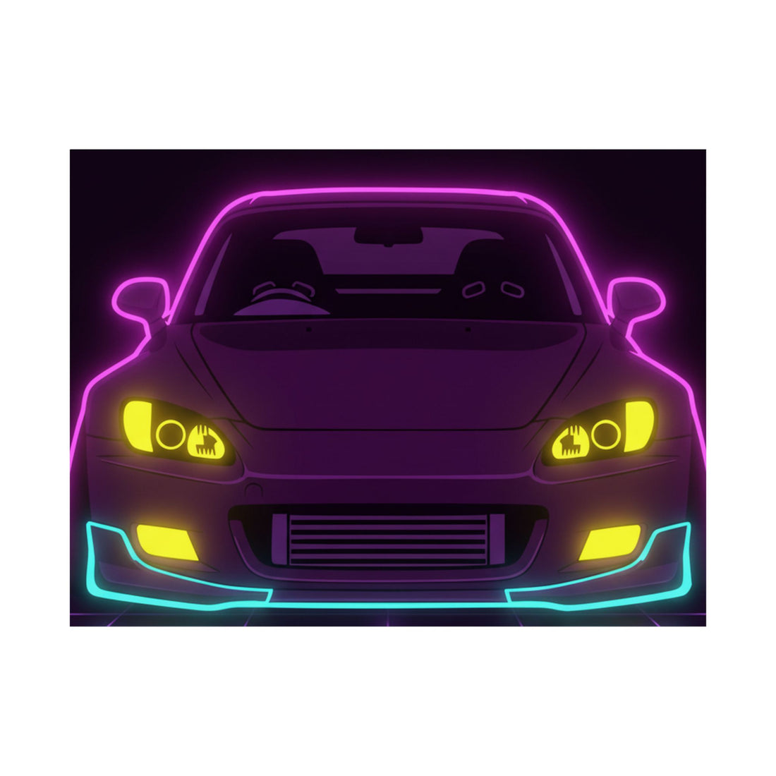 Honda S2000 (1999-09) Neon Synthwave Poster