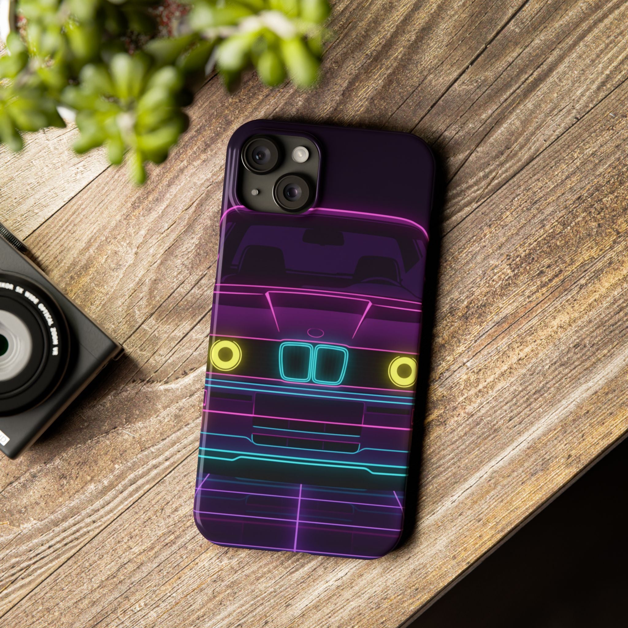 BMW E30 Neon Synthwave Phone Case