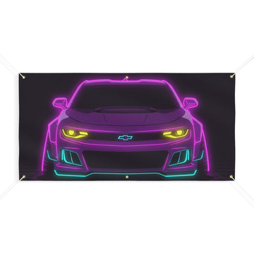 Chevrolet Camaro ZL1 Neon Synthwave Banner