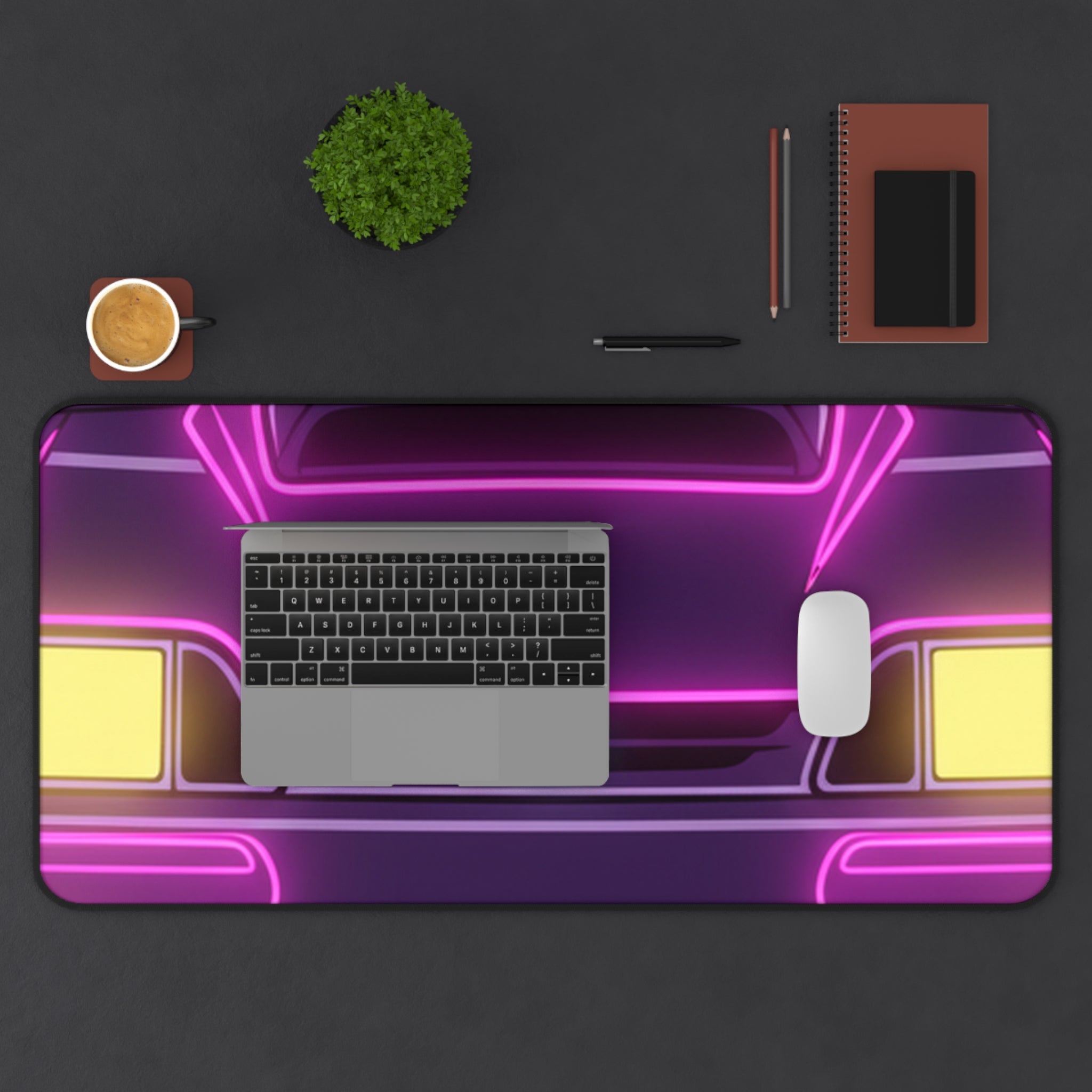 Ford Mustang Fox Body GT Neon Synthwave Desk Mat