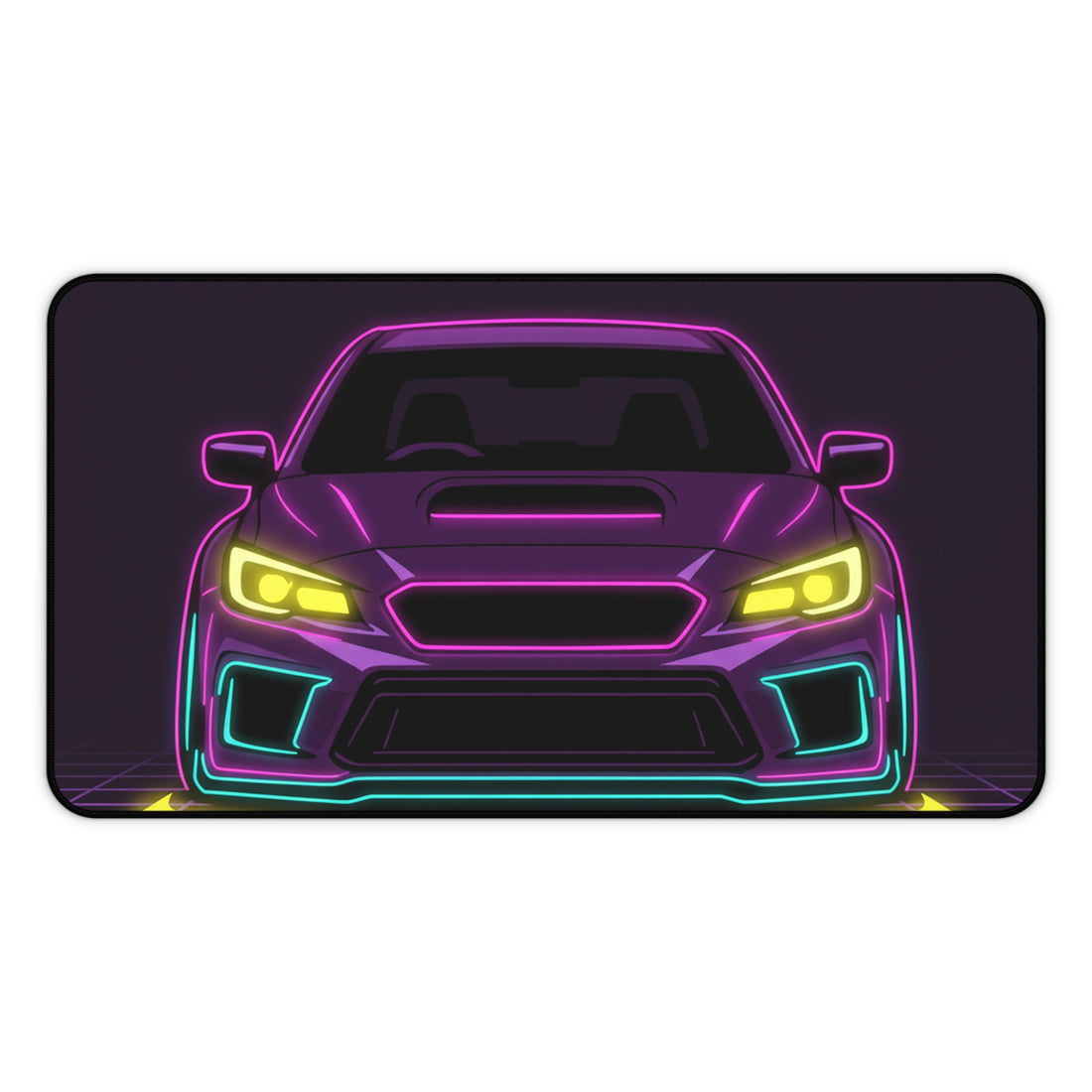 Subaru WRX STI Neon Synthwave Desk Mat