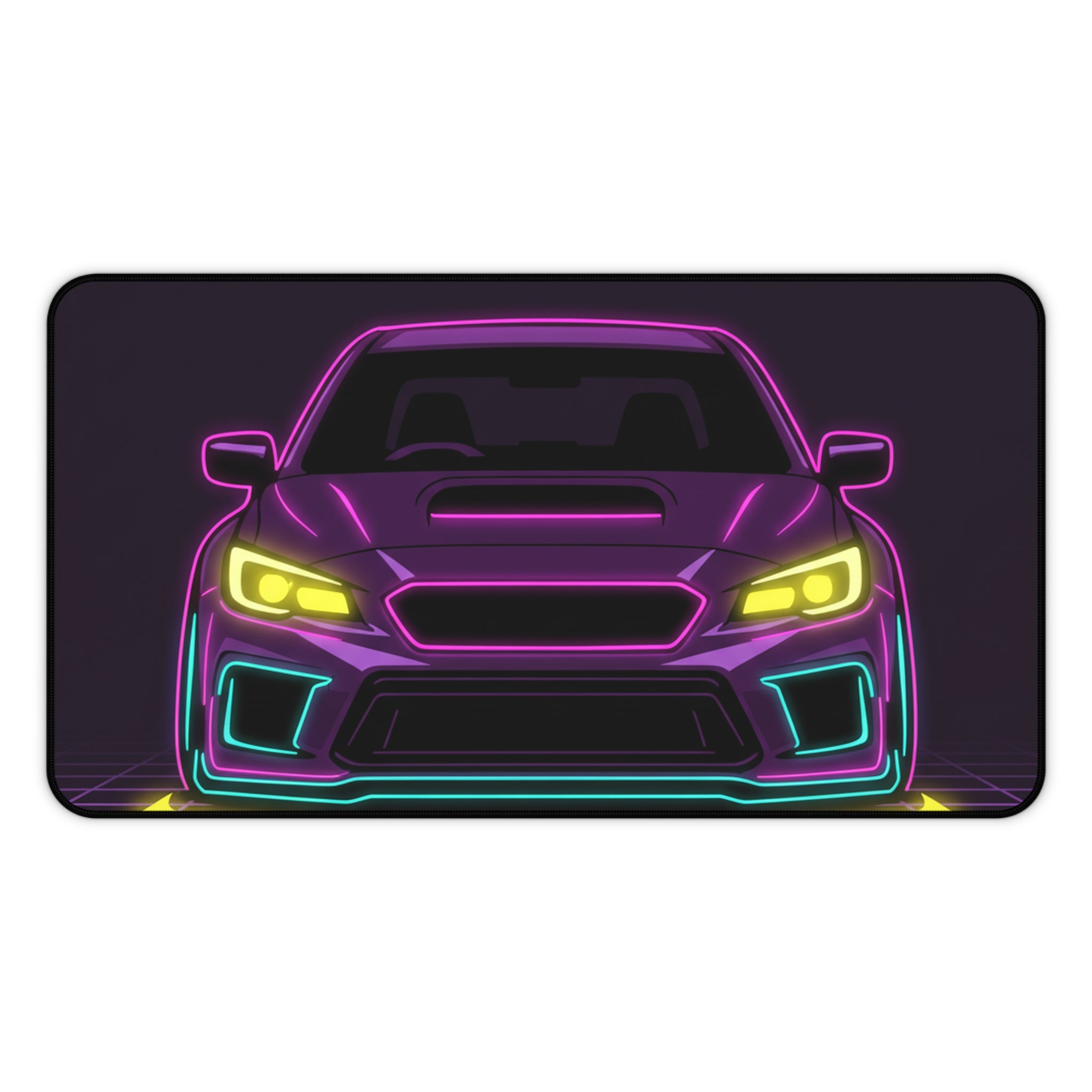 Subaru WRX STI Neon Synthwave Desk Mat