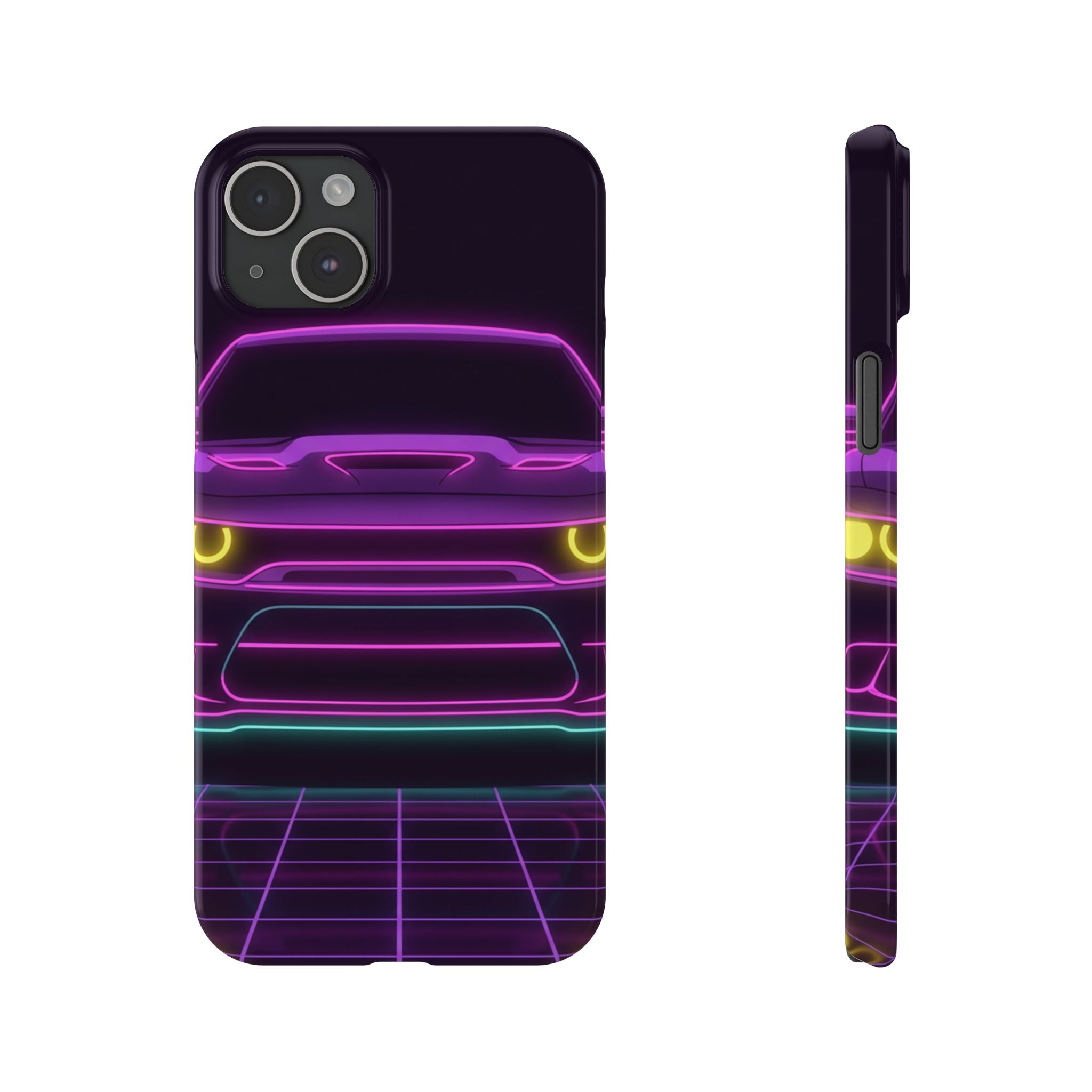 Dodge Challenger SRT Hellcat Neon Synthwave Phone Case