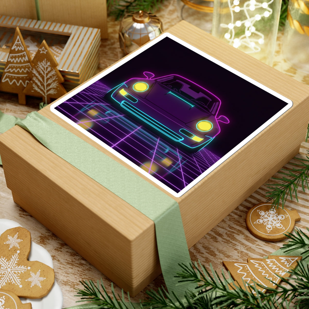 Porsche 964 Singer Neon Synthwave Sticker
