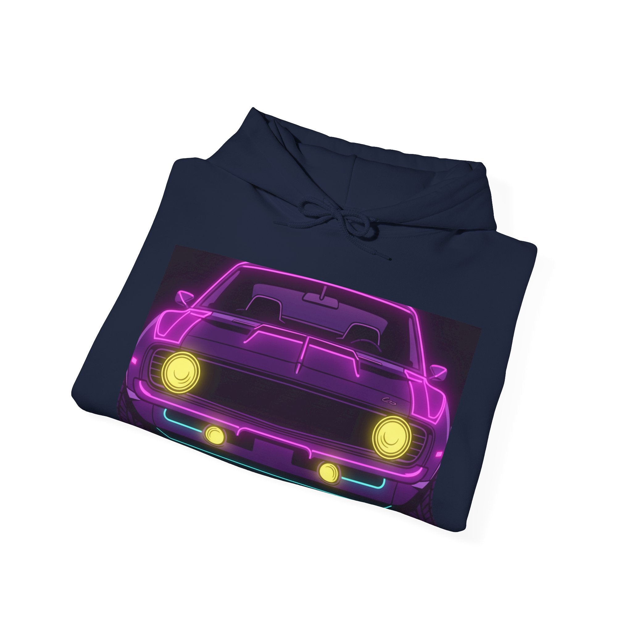 1969 Chevrolet Camaro SS Neon Synthwave Unisex Hoodie