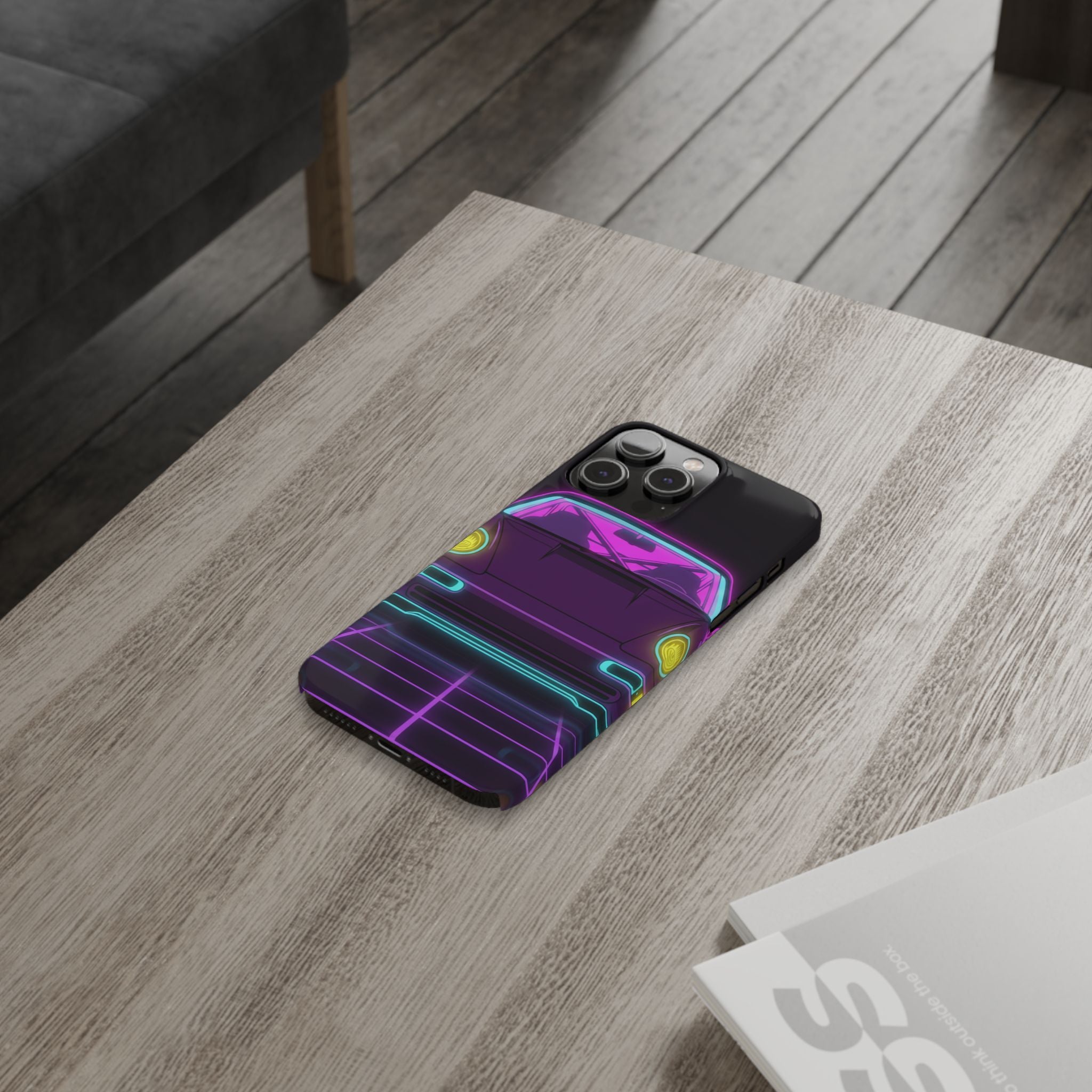 Porsche 964 Turbo Neon Synthwave Phone Case