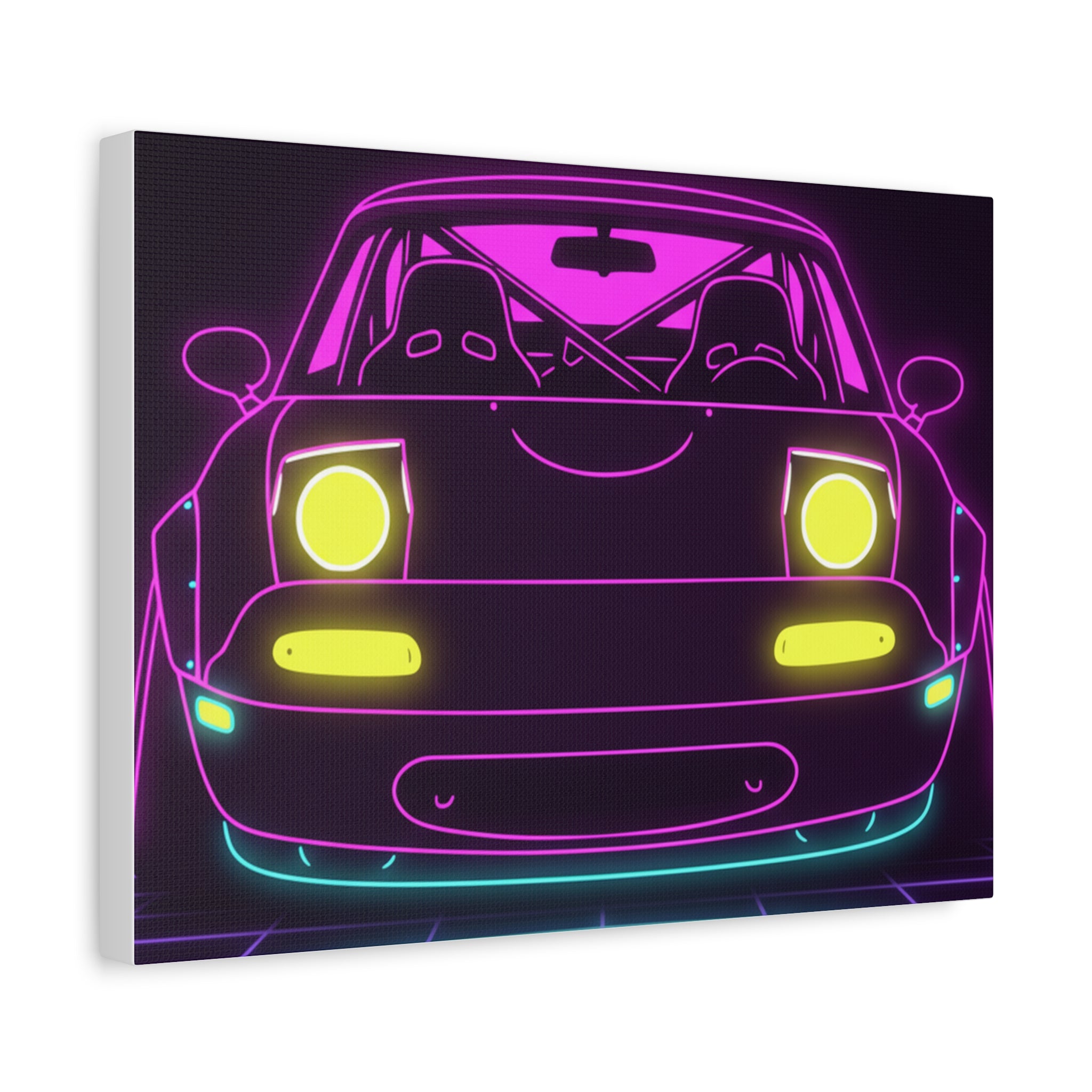 Mazda Miata NA (1989-97) Neon Synthwave Canvas Wall Art