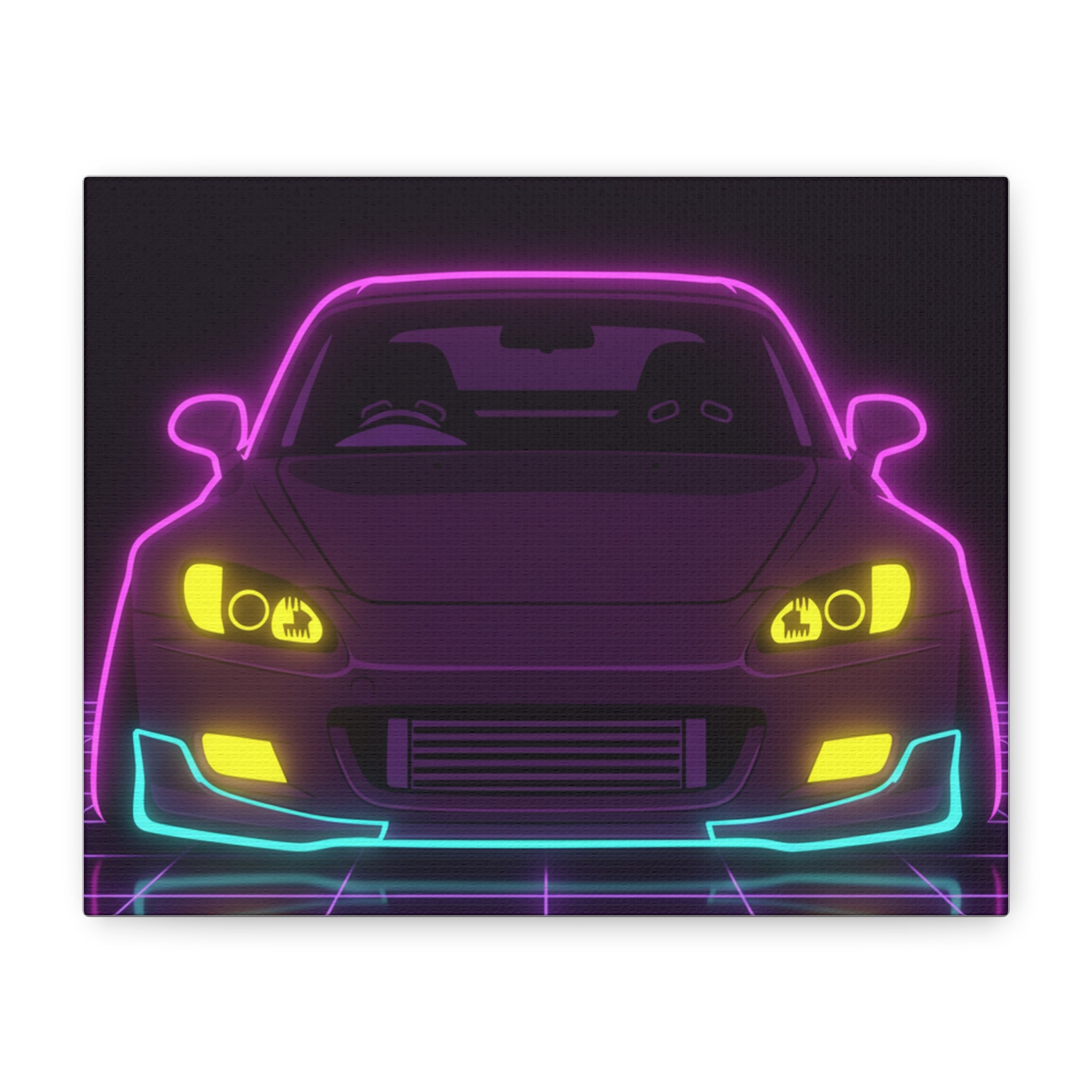 Honda S2000 (1999-09) Neon Synthwave Canvas Wall Art