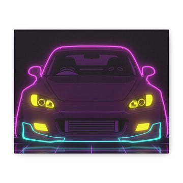 Honda S2000 (1999-09) Neon Synthwave Canvas Wall Art