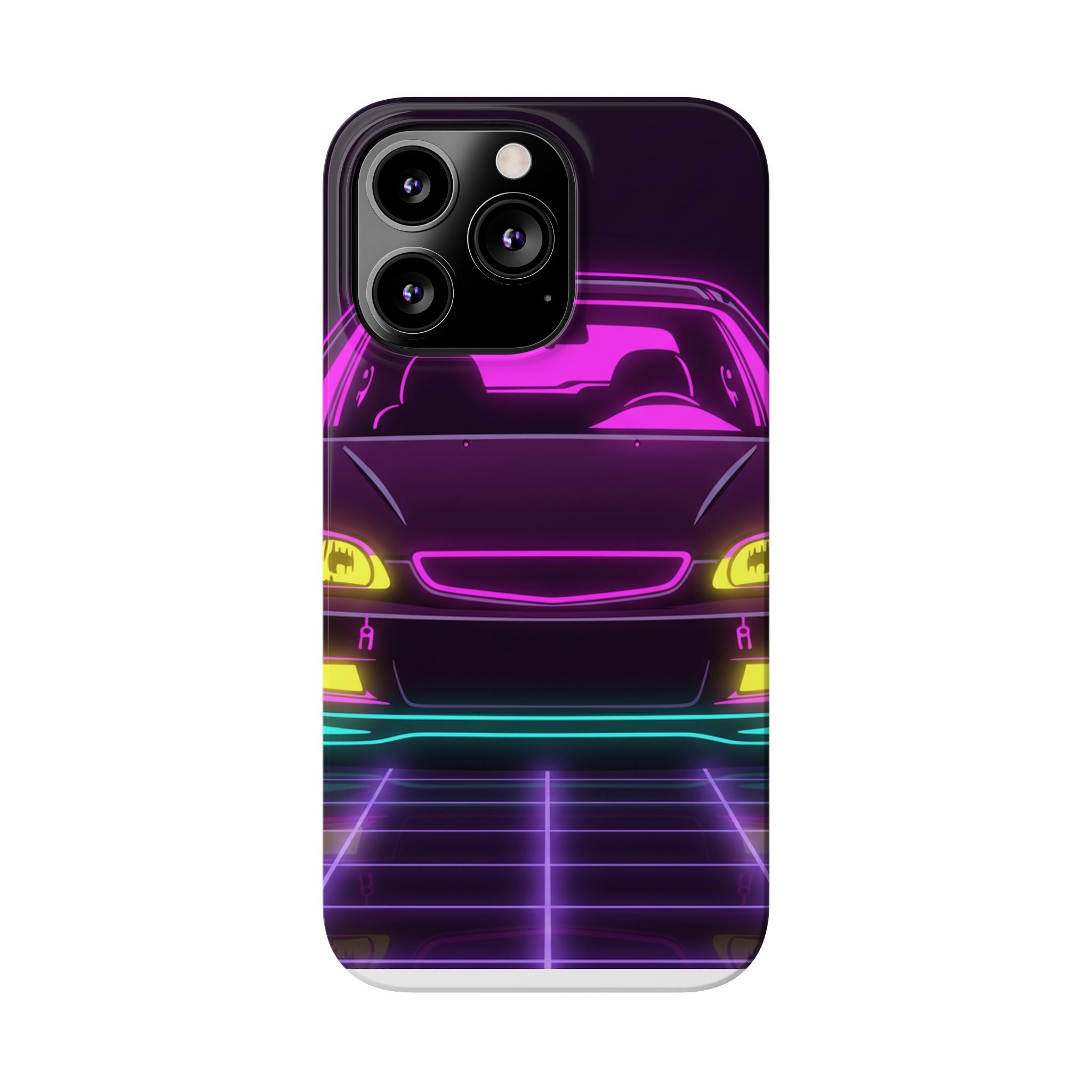 Honda Civic EK Hatch Neon Synthwave Phone Case